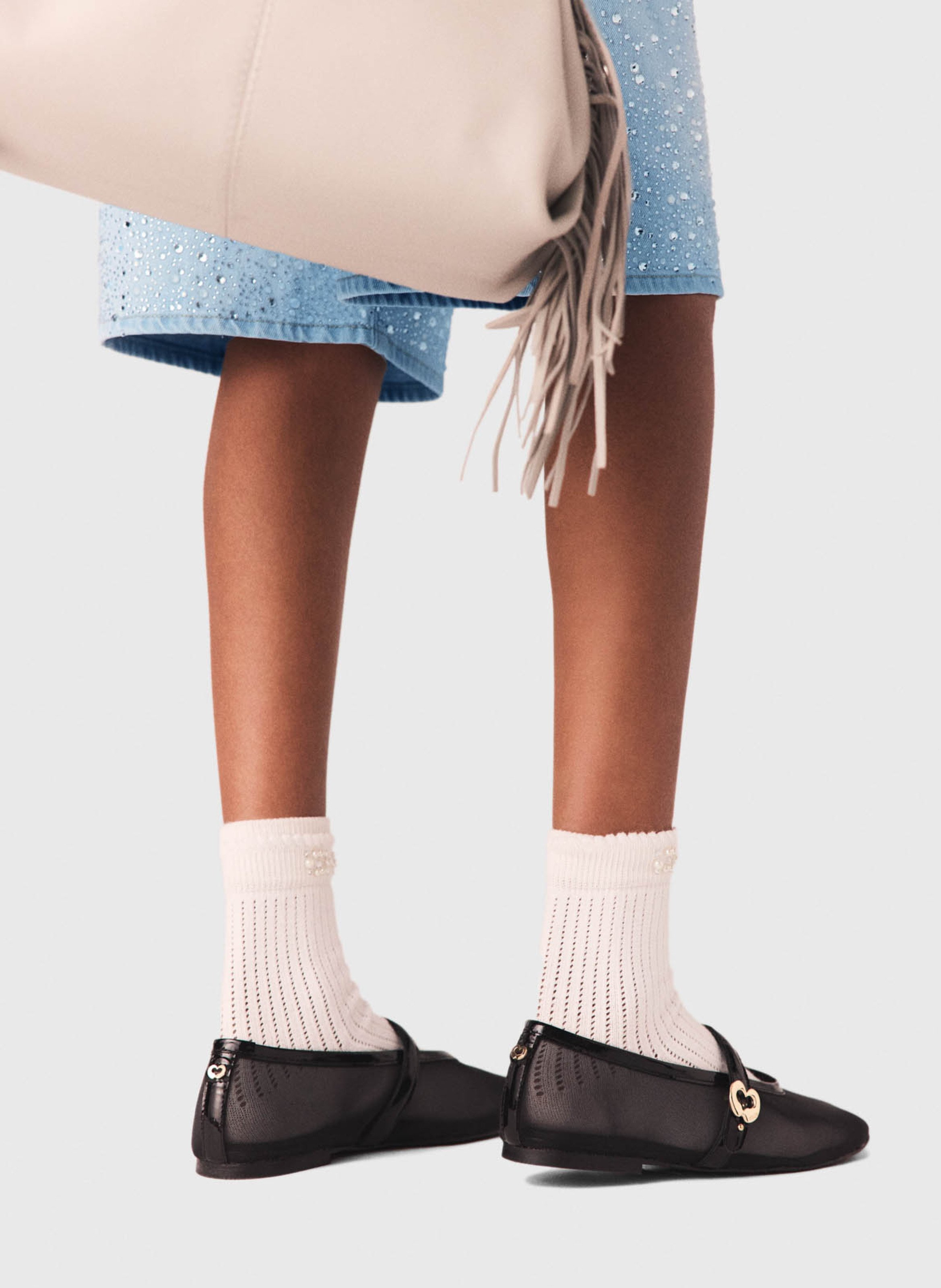 Ballerines à bride en mesh MAJE Noir