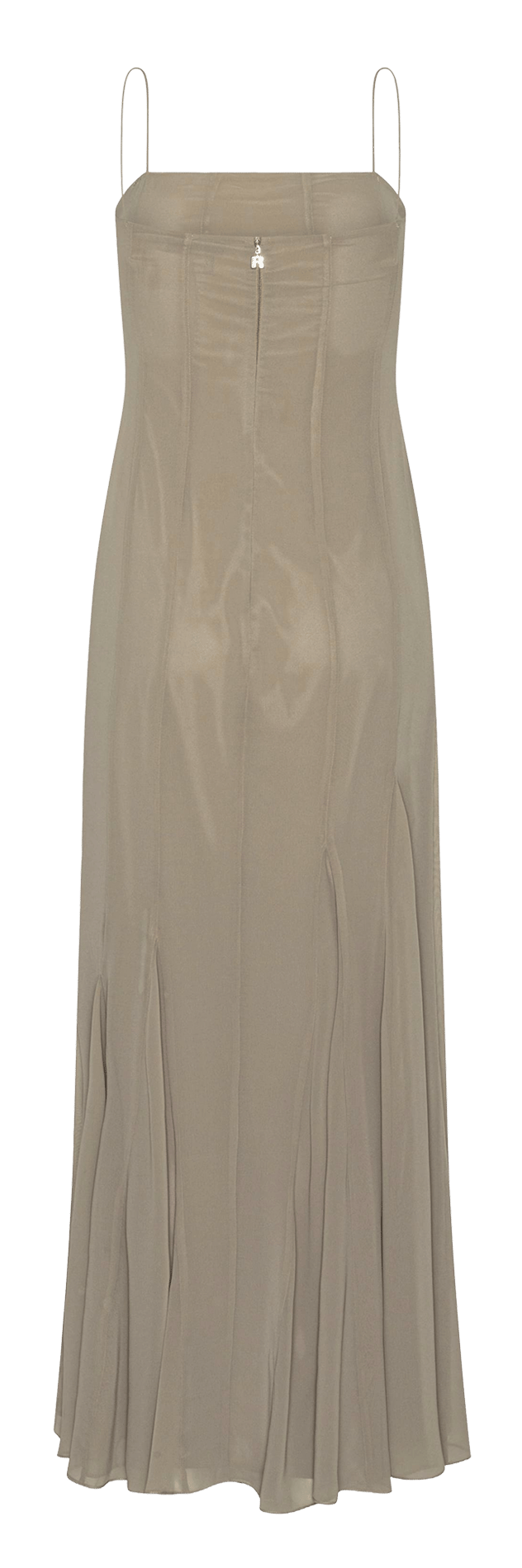 Lange, uitlopende jurk ROTATE Beige