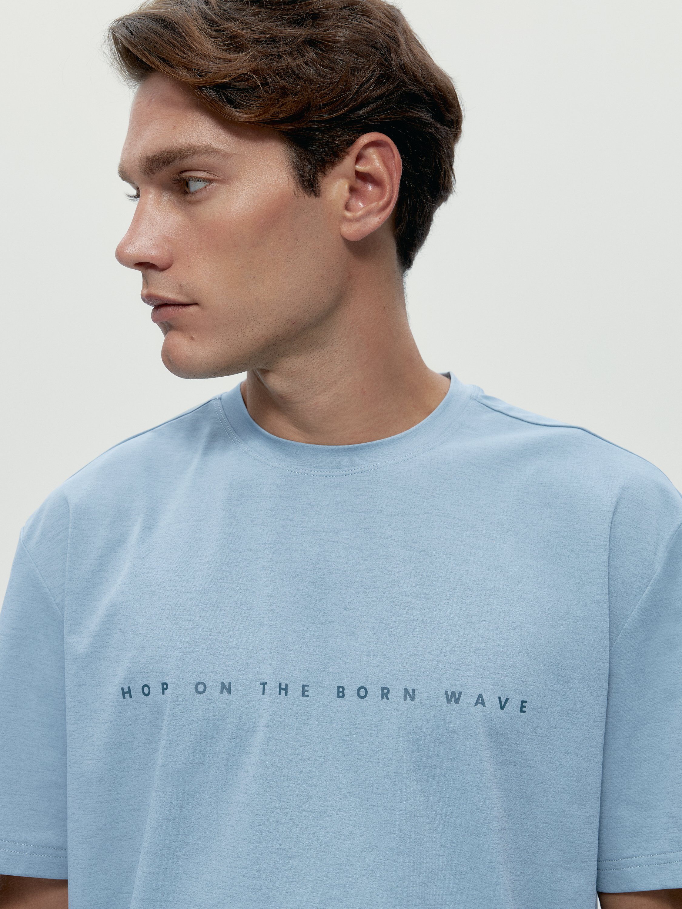 Short-sleeve athleisure performance T-shirt BORN Blue