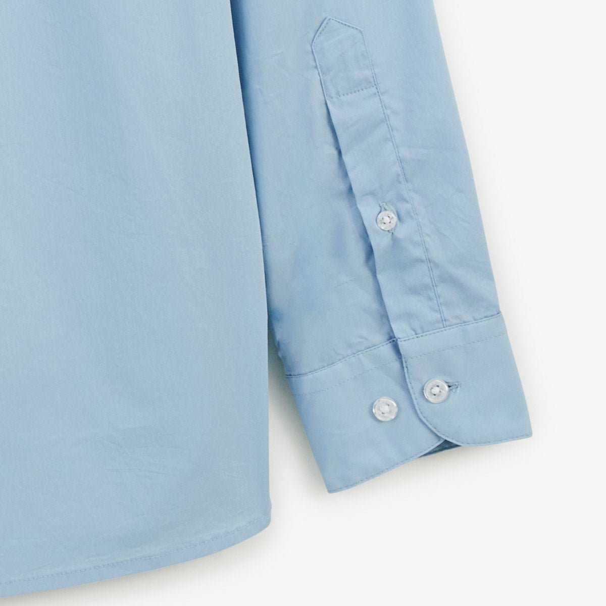 Solid color long-sleeve cotton stretch shirt SERGE BLANCO Blue