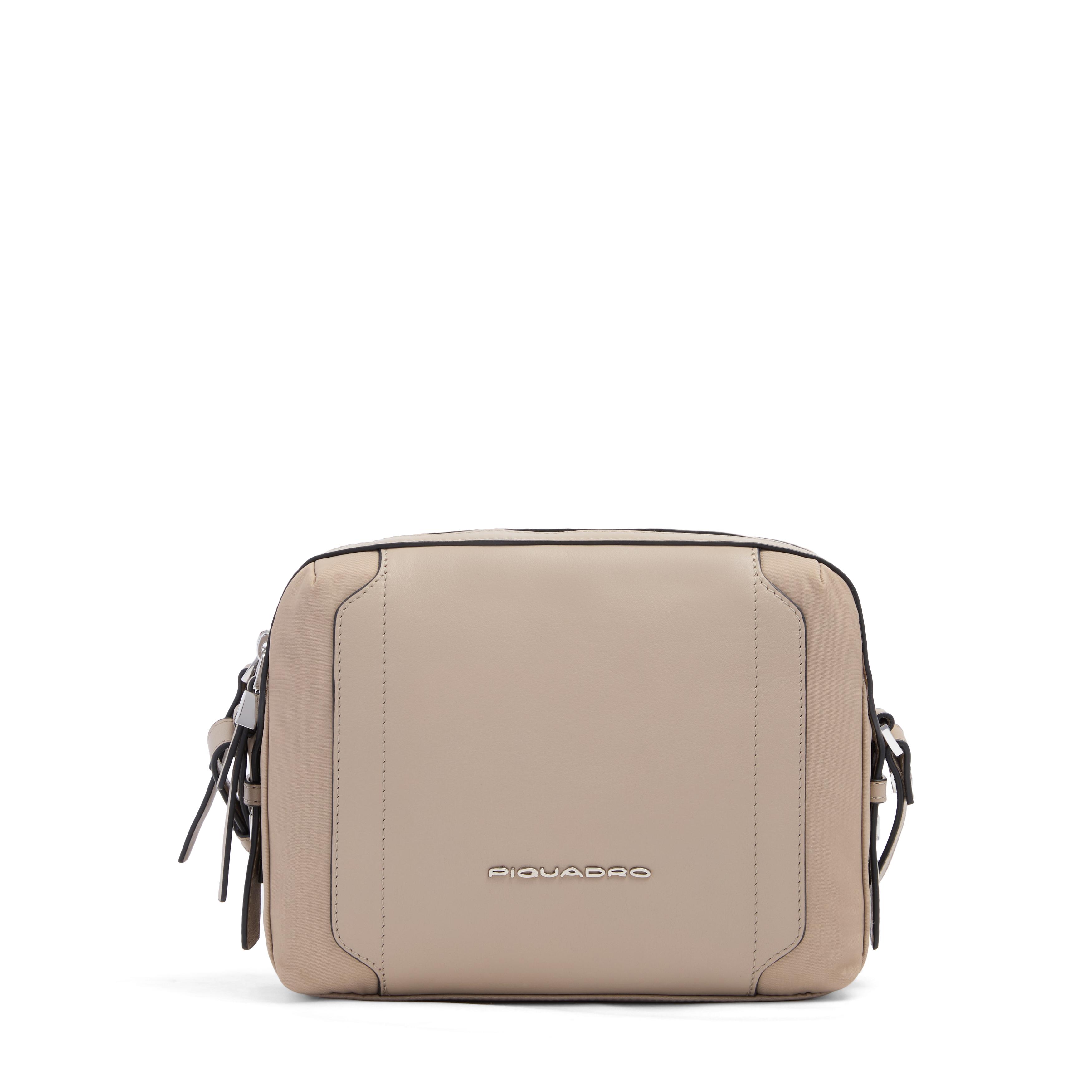 Women's shoulder bag model camera case in recycled fabric and leather PIQUADRO