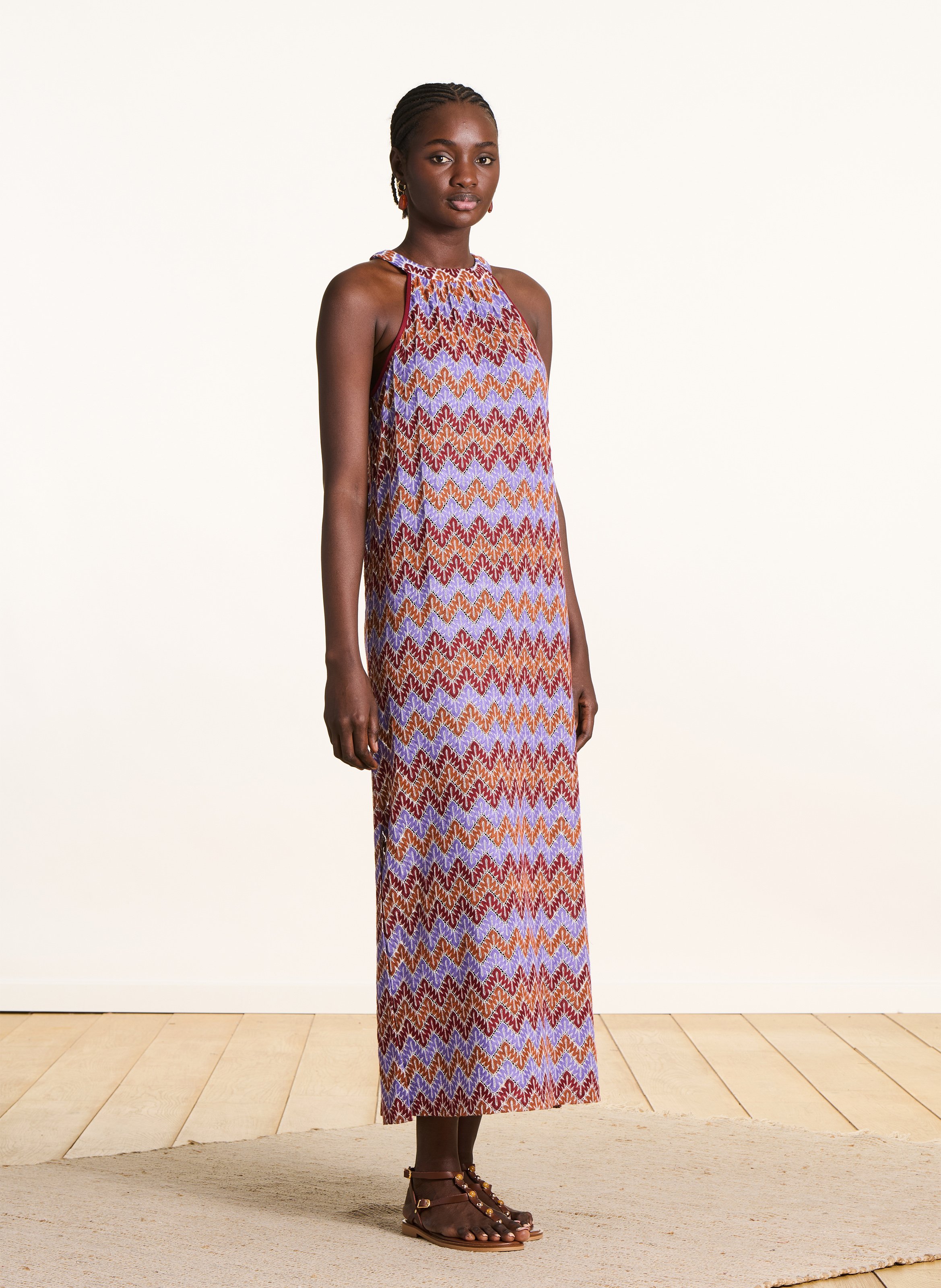 Long striped dress LA FEE MARABOUTEE Purple