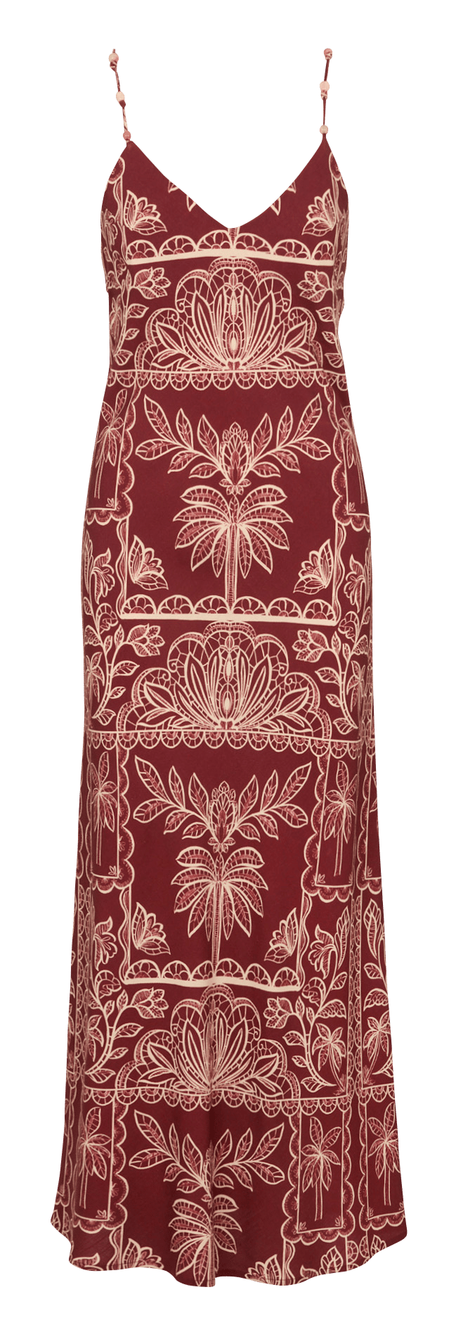 Robe longue droite imprimée LA PETITE ETOILE Marron