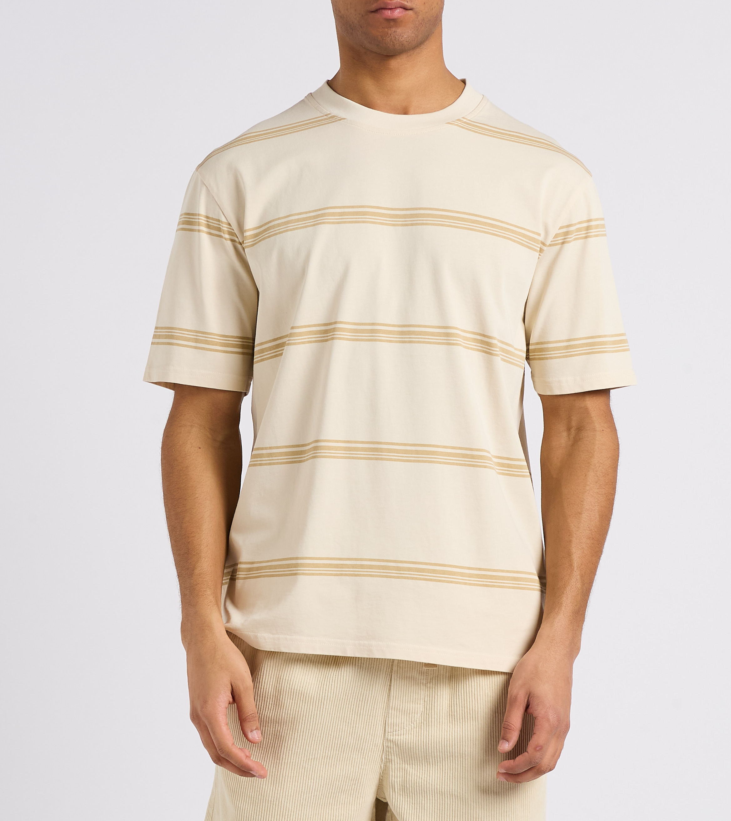 Loose-fit striped cotton shirt MINIMUM Beige