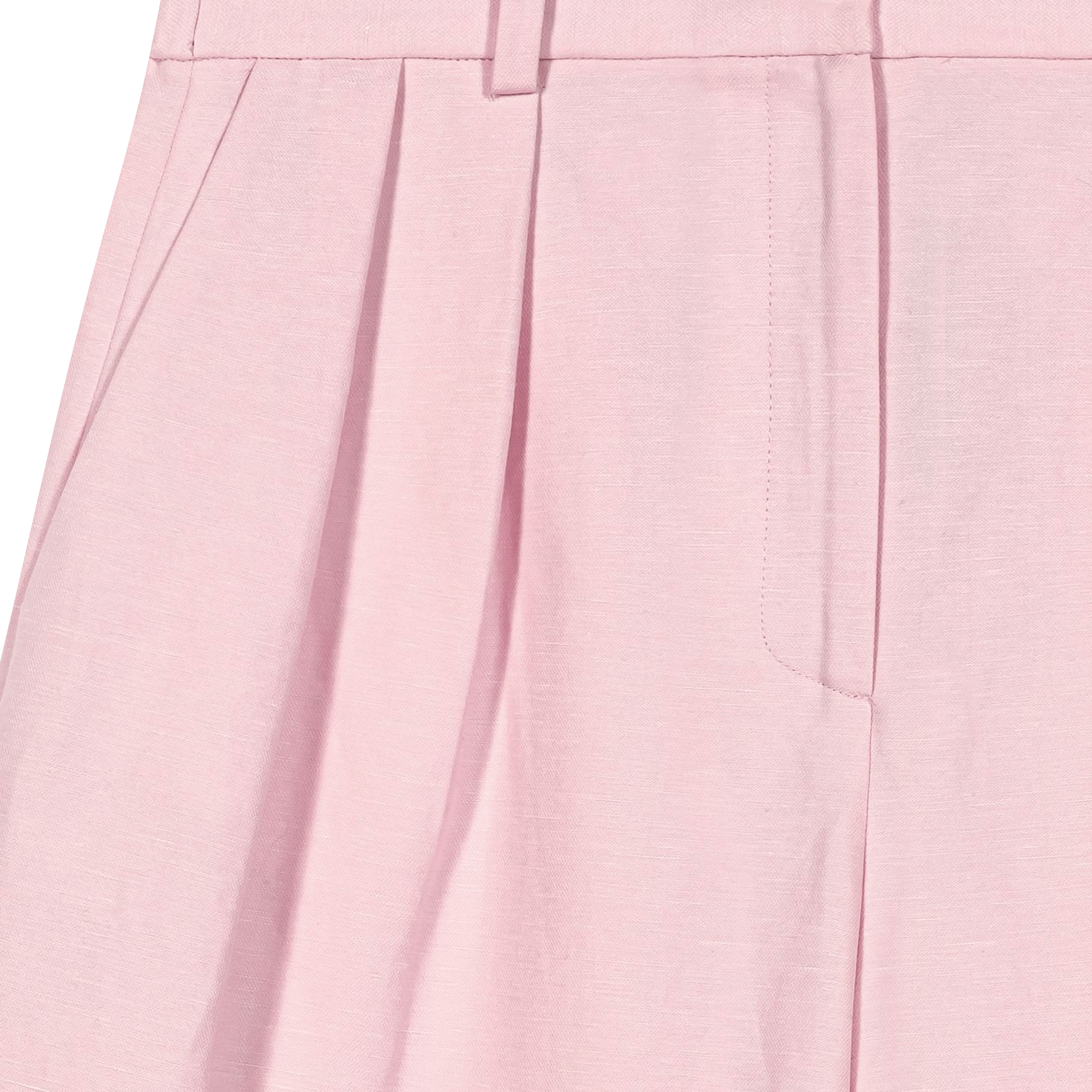 Bermuda large en coton et lin MAJE Rose