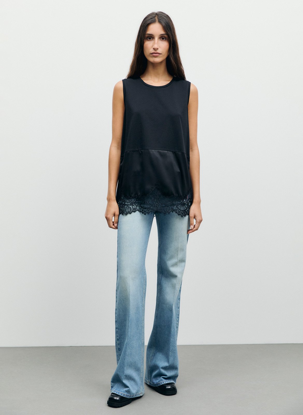 Top long droit en coton GERARD DAREL Schwarz