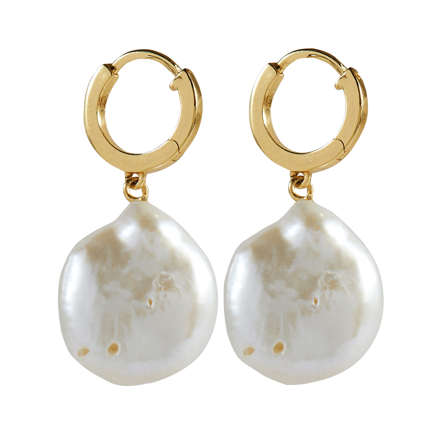 Brass dangle earrings FEEKA White
