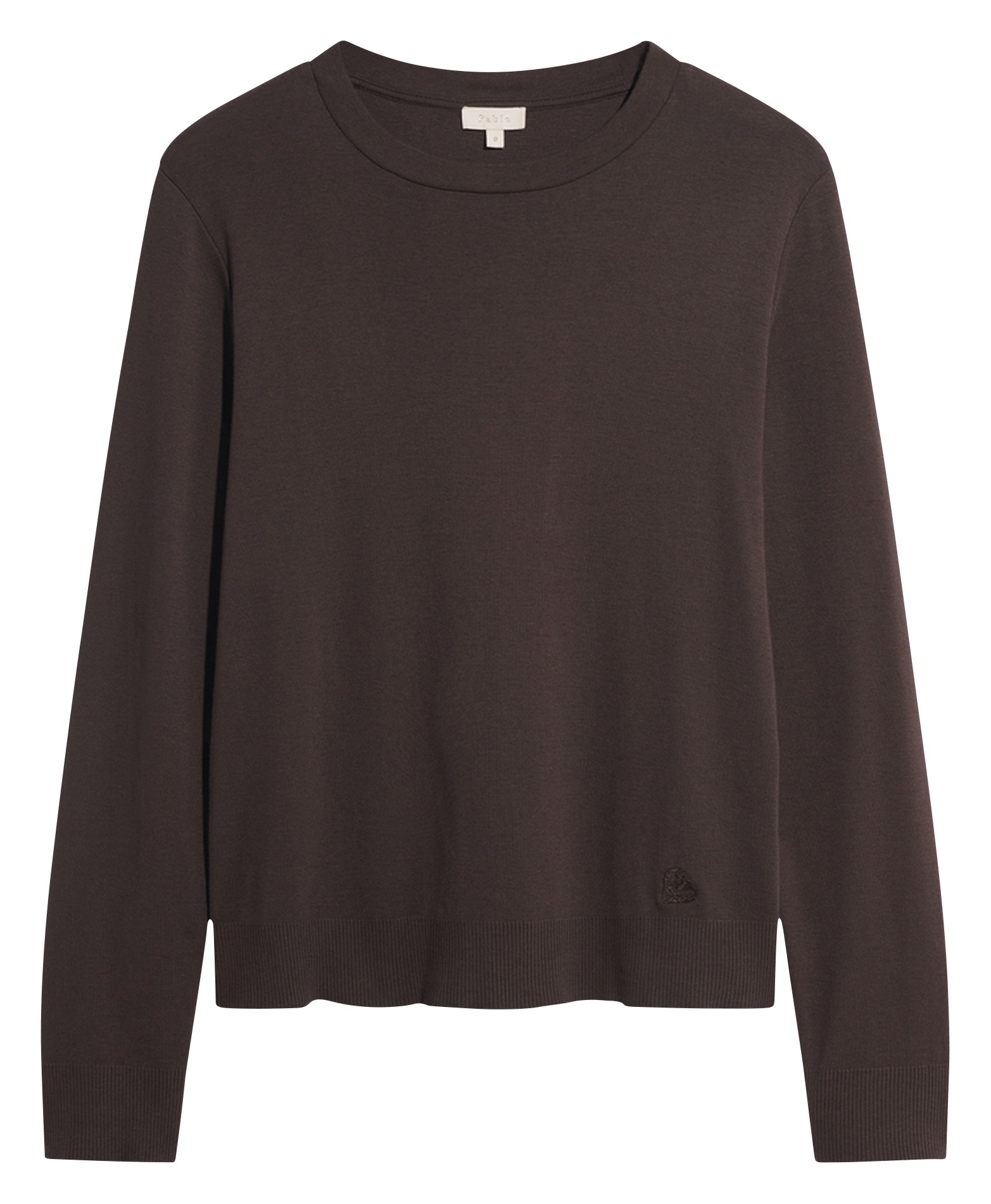 Camiseta de algodón con cuello redondo PABLO Marron