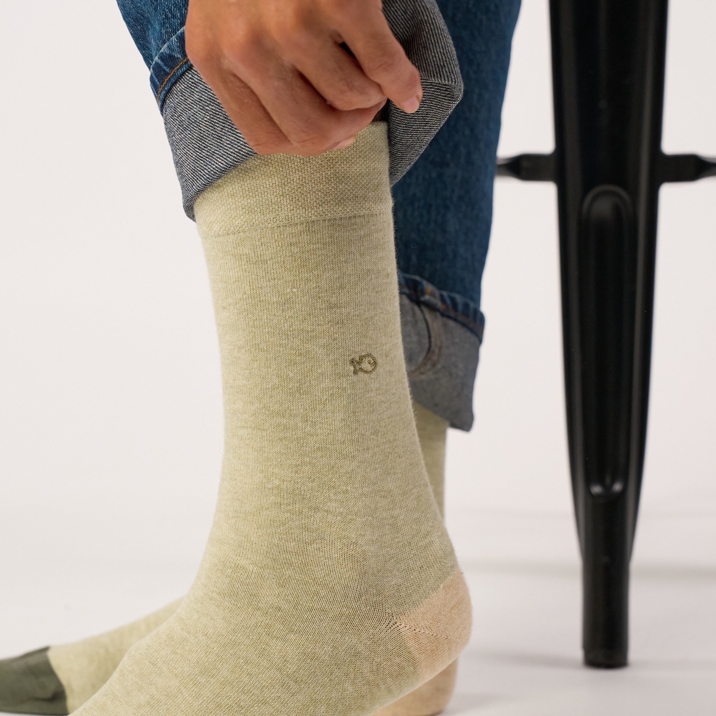 Combed cotton plain socks BILLYBELT Green