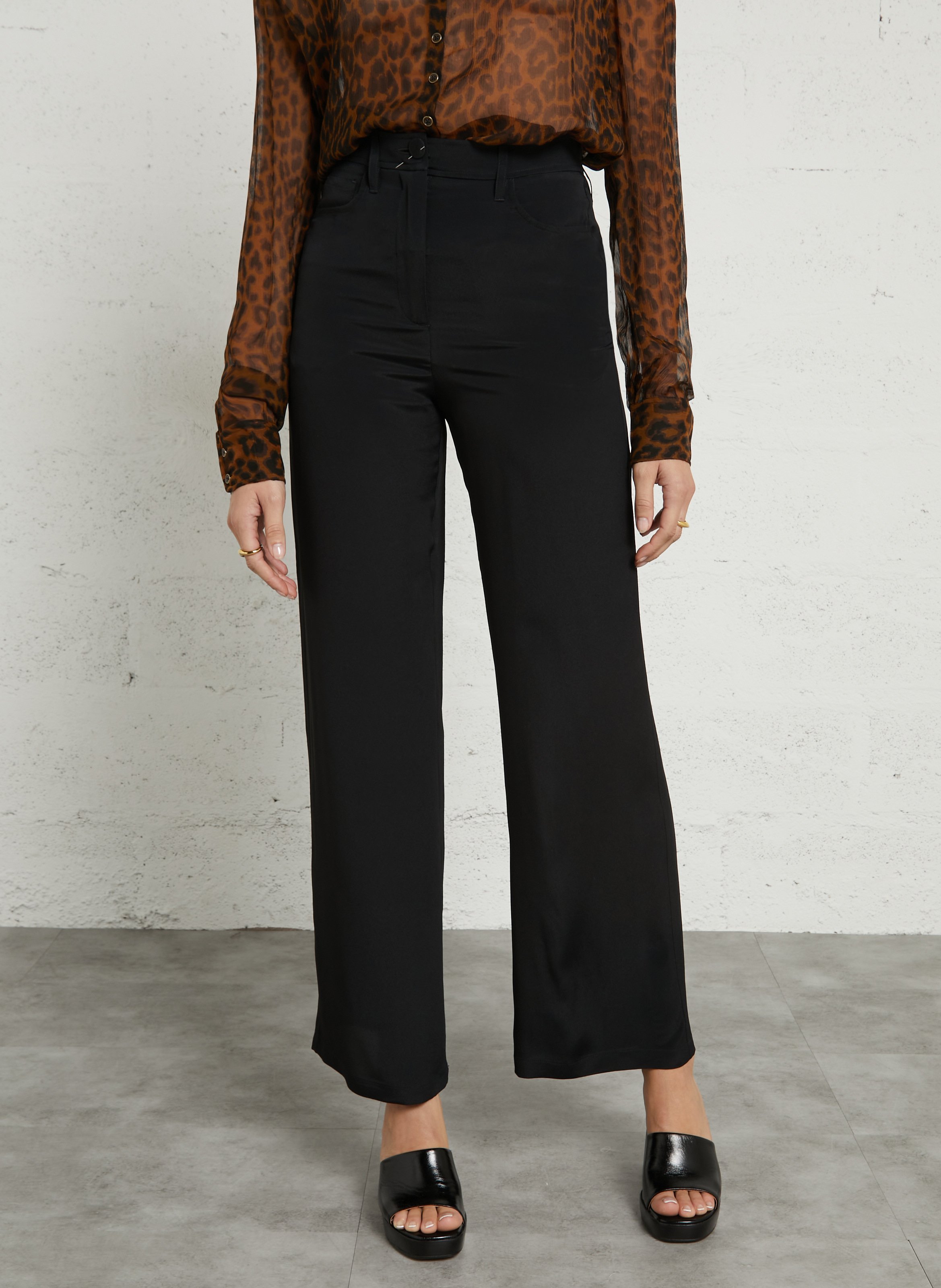 Wide-leg five-pocket trousers MOMONI Black