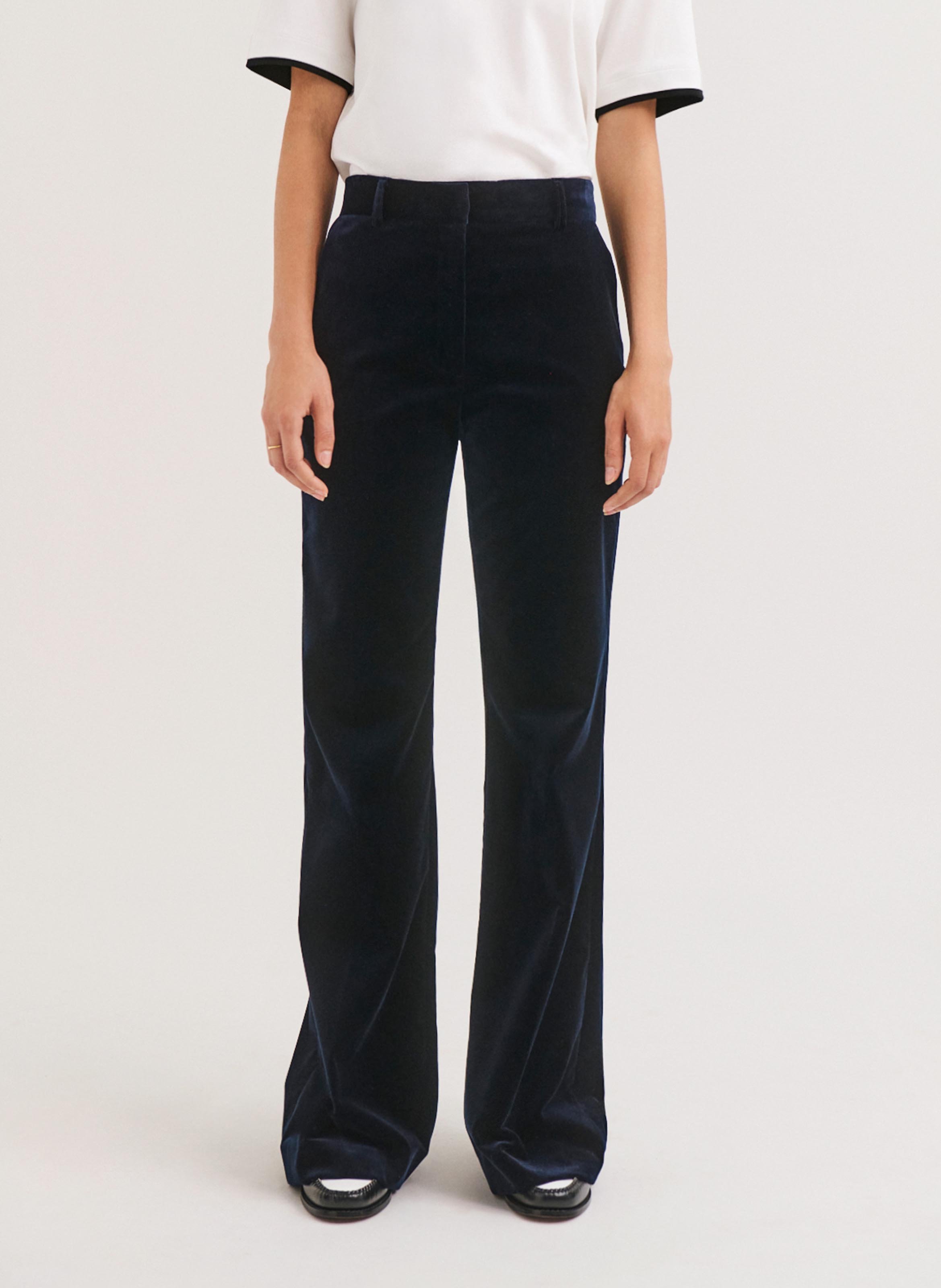 Flare velvet smooth pants PABLO