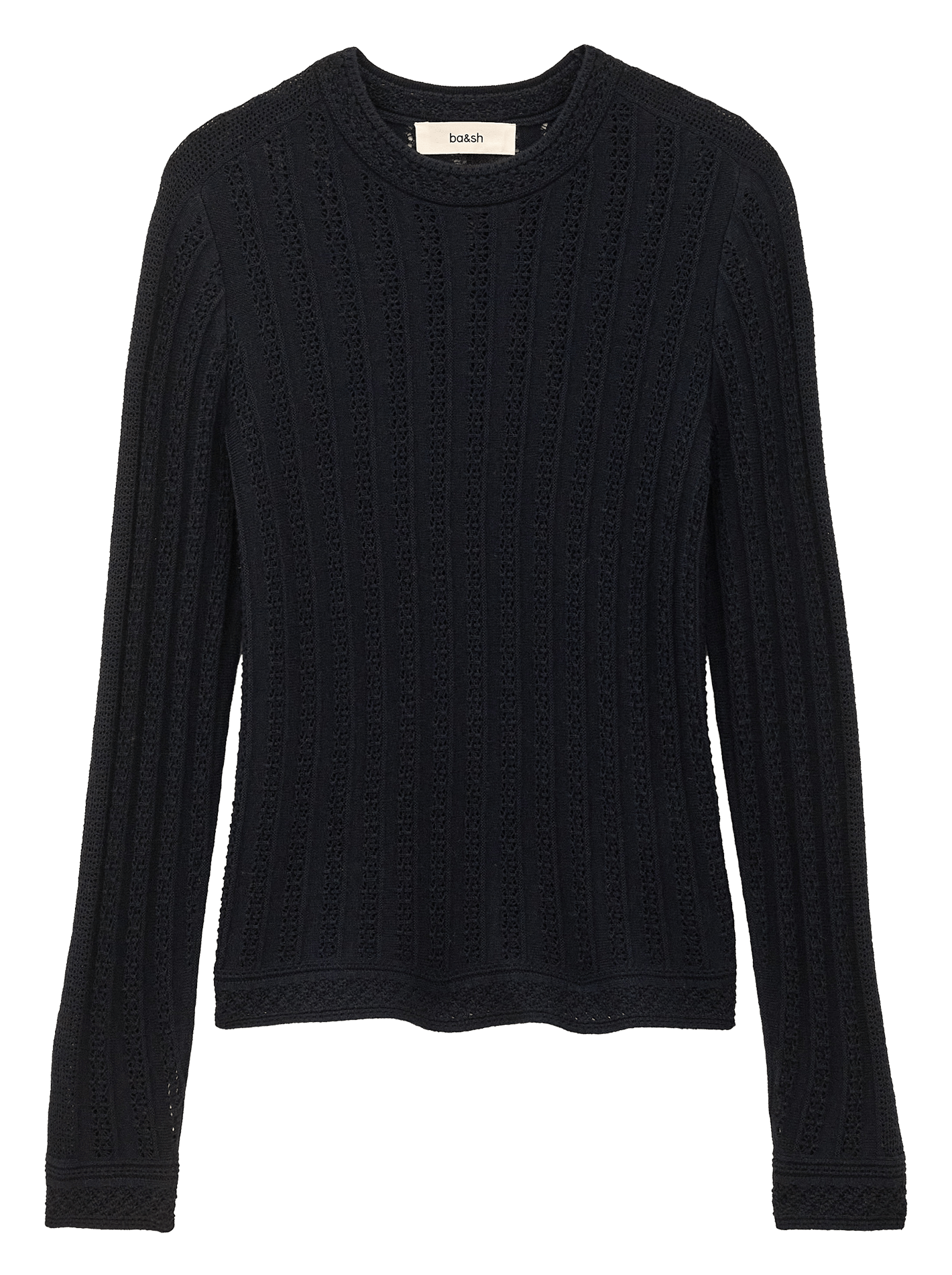 Gerade geschnittener Pullover aus Wollmix mit Rundhalsausschnitt BA&SH