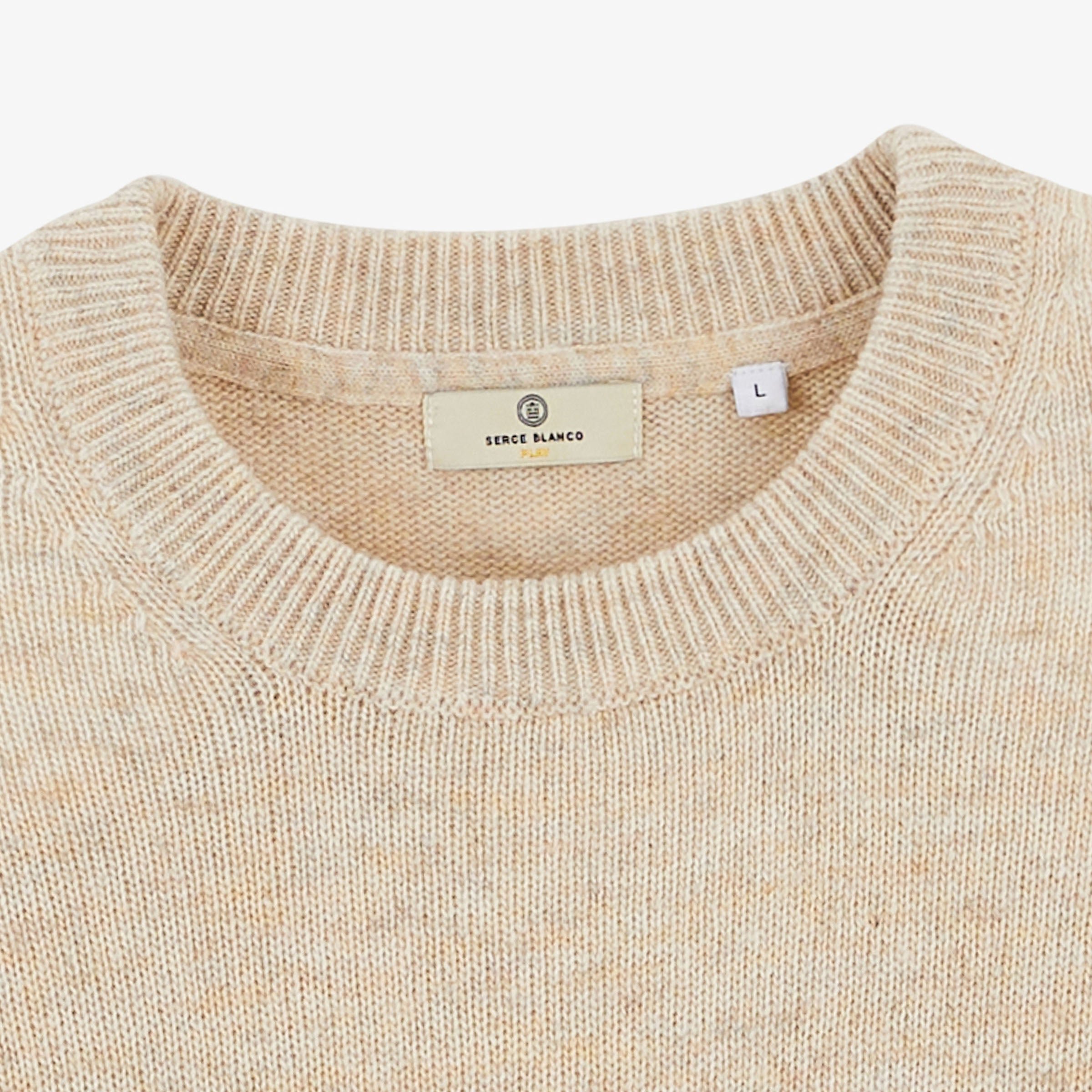 Off-white crew-neck MADANI wool sweater SBPLAY SERGE BLANCO White