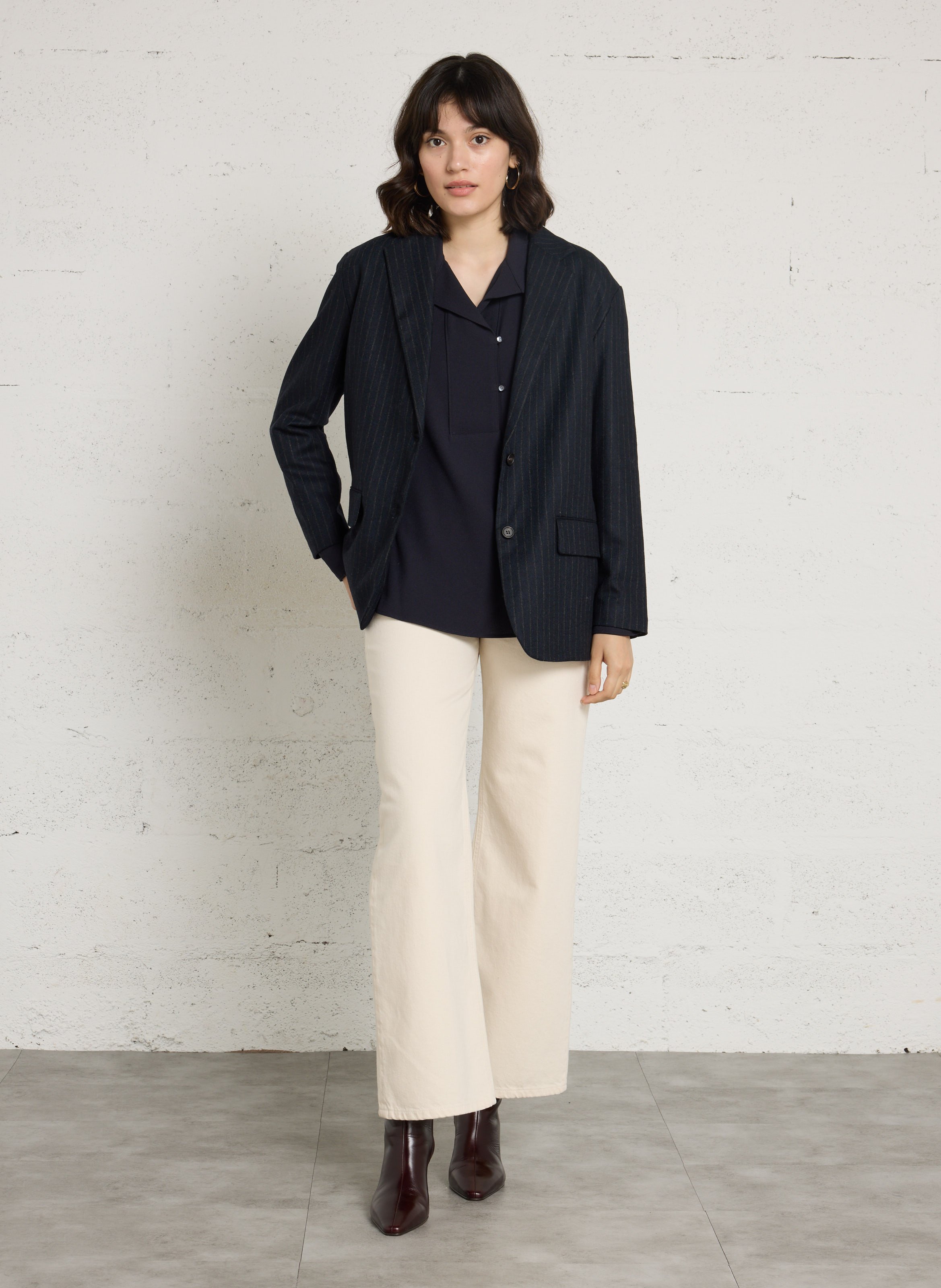 Gestreepte recht gesneden blazer HARTFORD Blauw