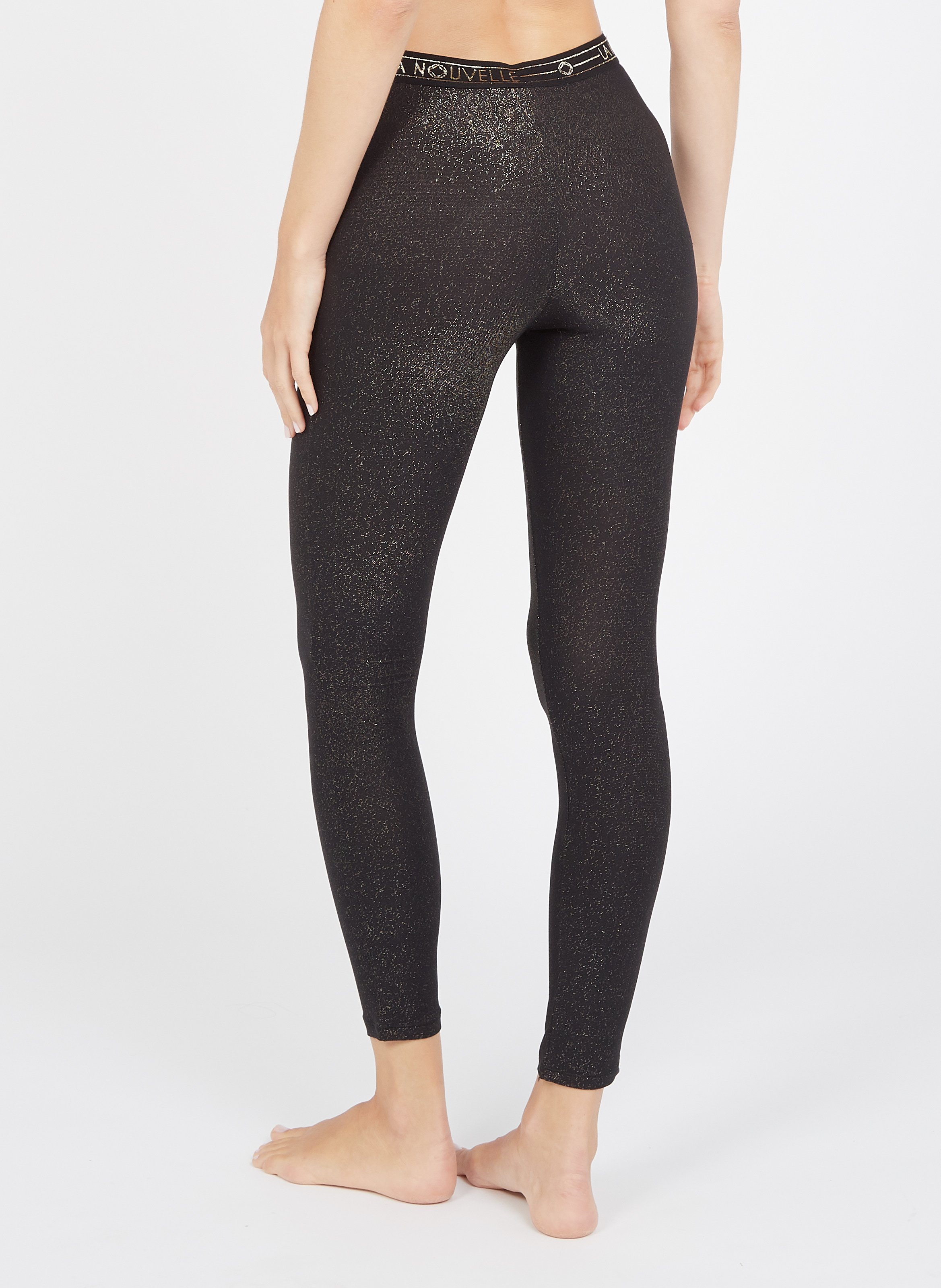 Glittery leggings Black