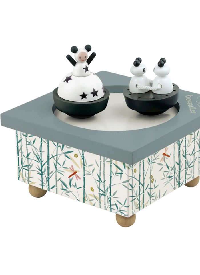 Boîte à Musique Magnétique Fille Et Panda Vert D'eau Trousselier