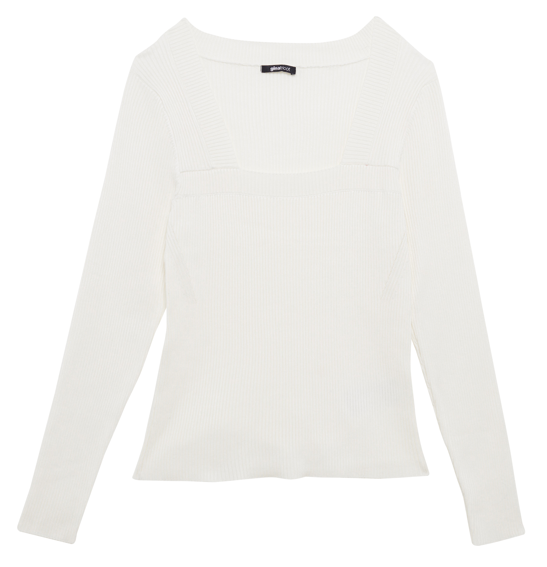 Square-neck close-fit top GINA TRICOT White