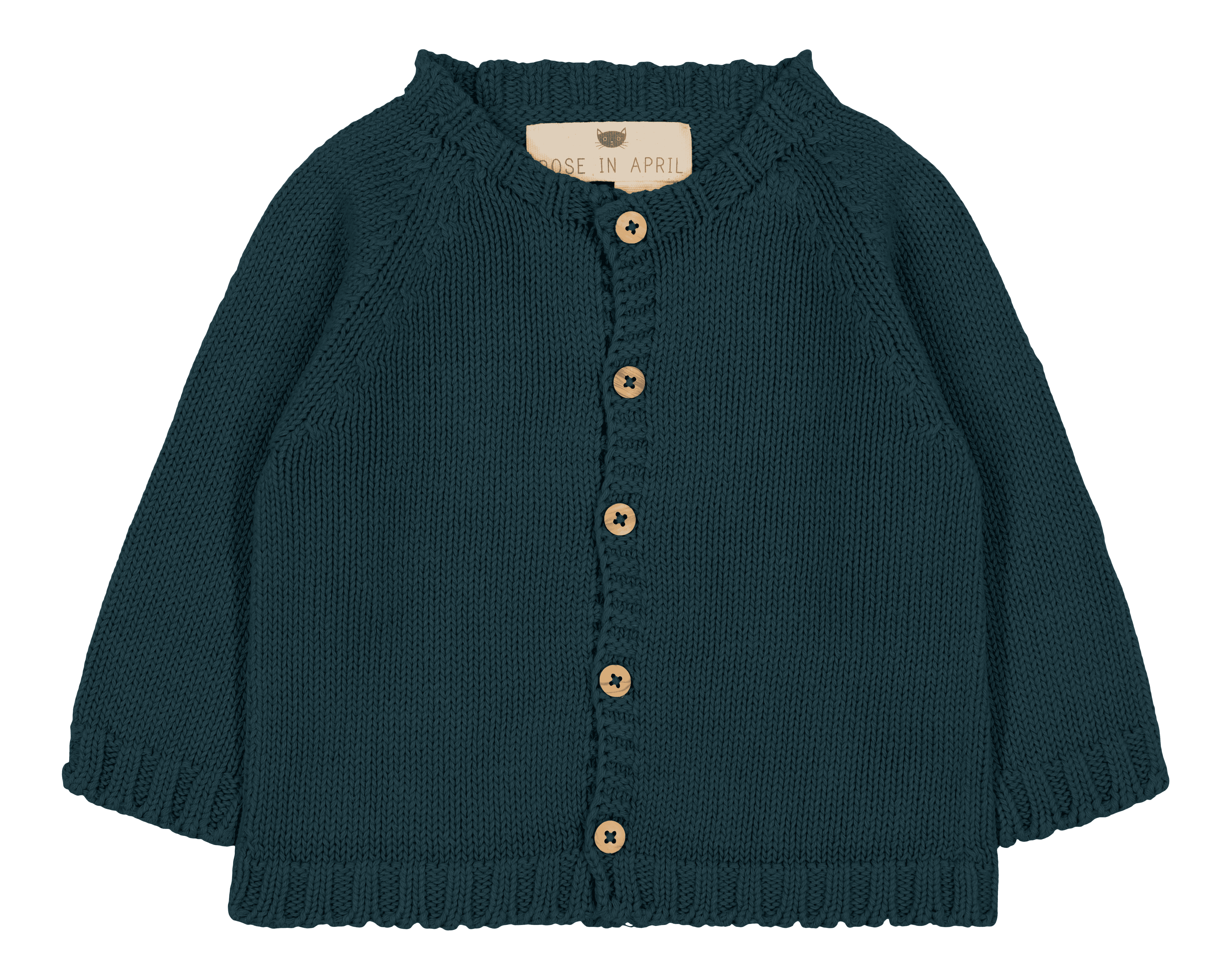 Cardigan droit col rond en coton ROSE IN APRIL