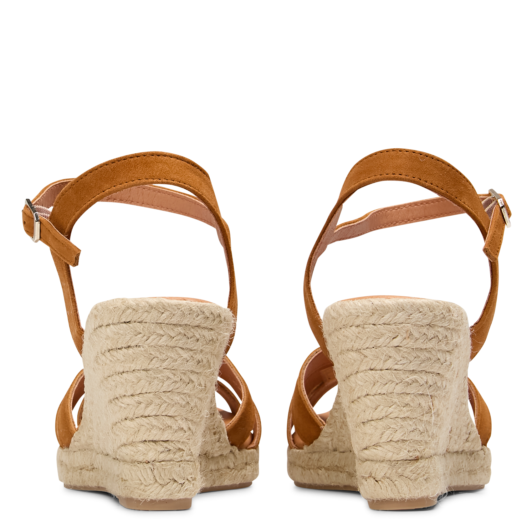 Leder-Espadrilles mit Absatz MELLOW YELLOW Braun