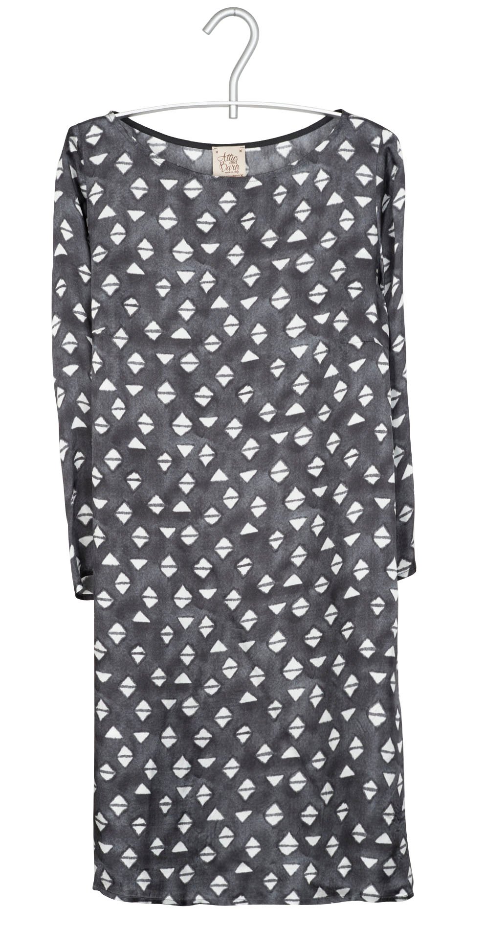 Printed straight dress ATTIC AND BARN Black