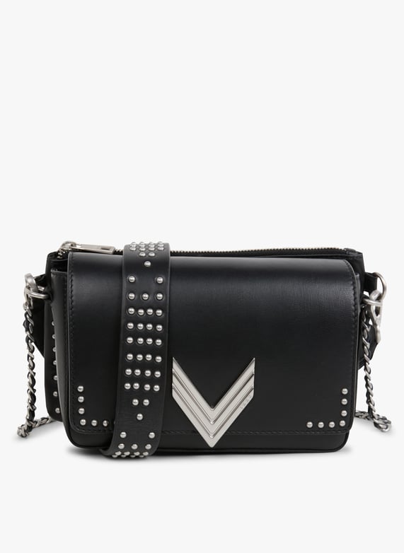 Sac bandoulière en cuir Noir Ikks Femme Place des Tendances