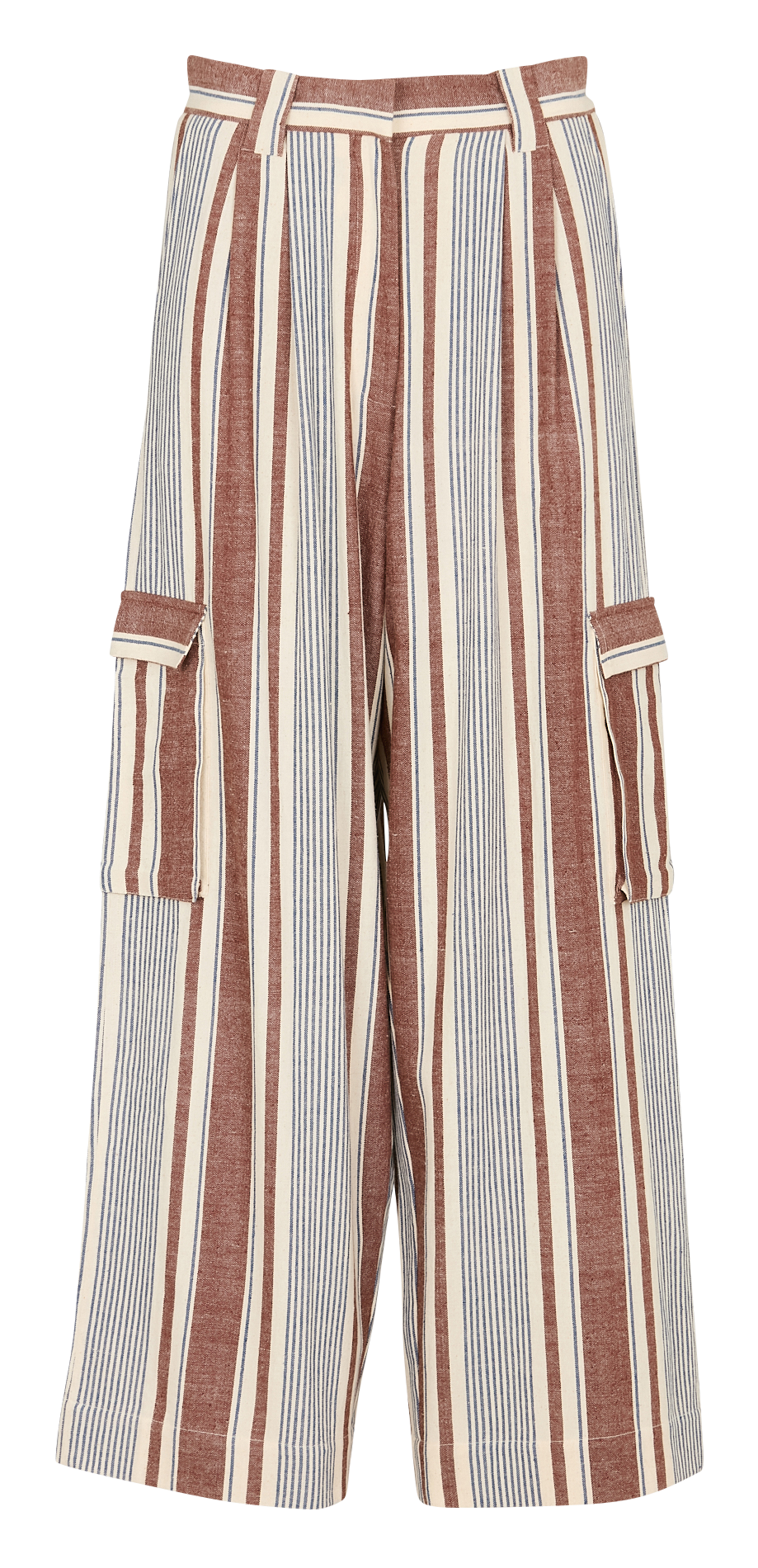Striped wide-leg pants Brown