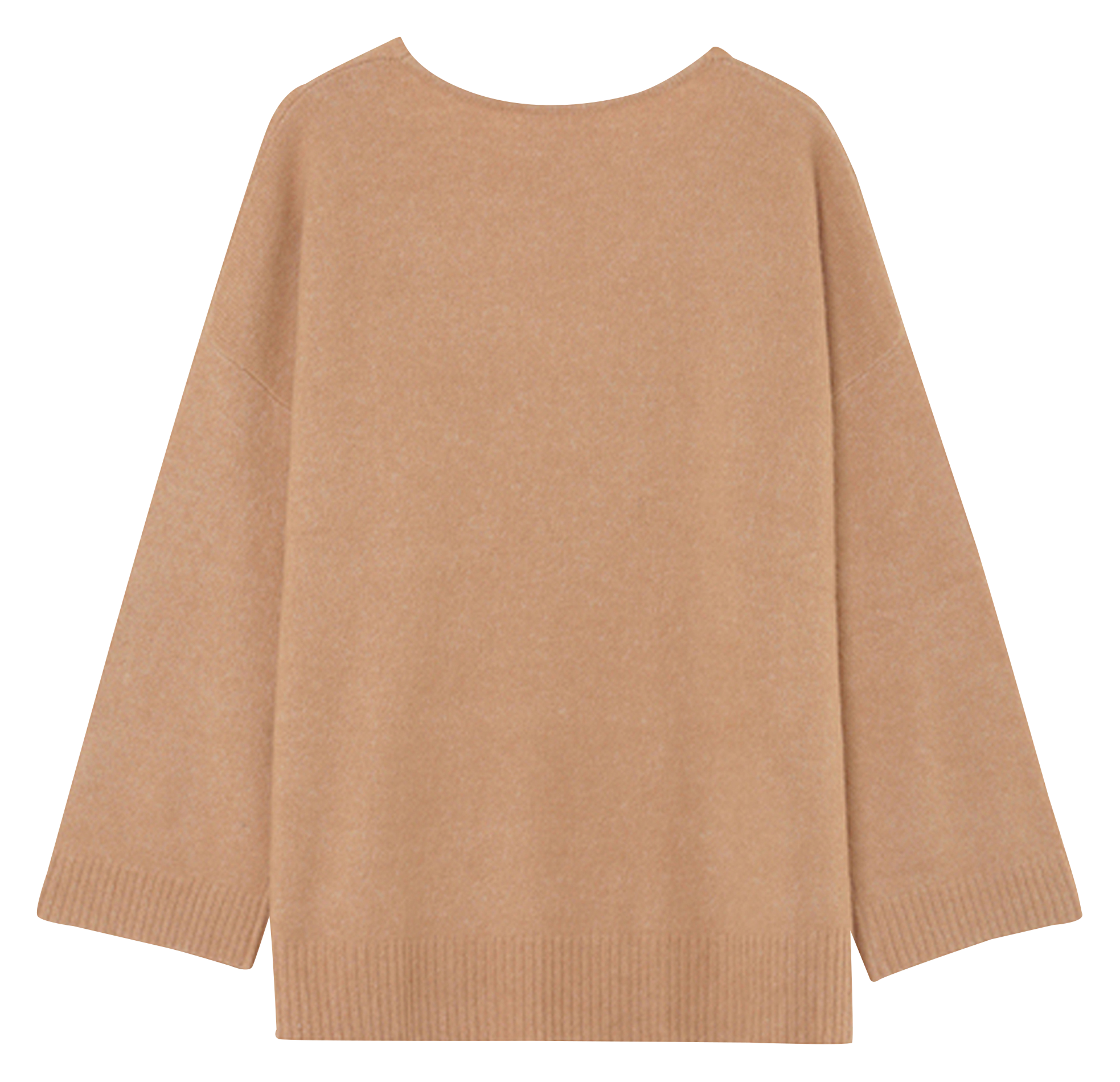 Long wool-blend knit cardigan GRACE ET MILA Brown