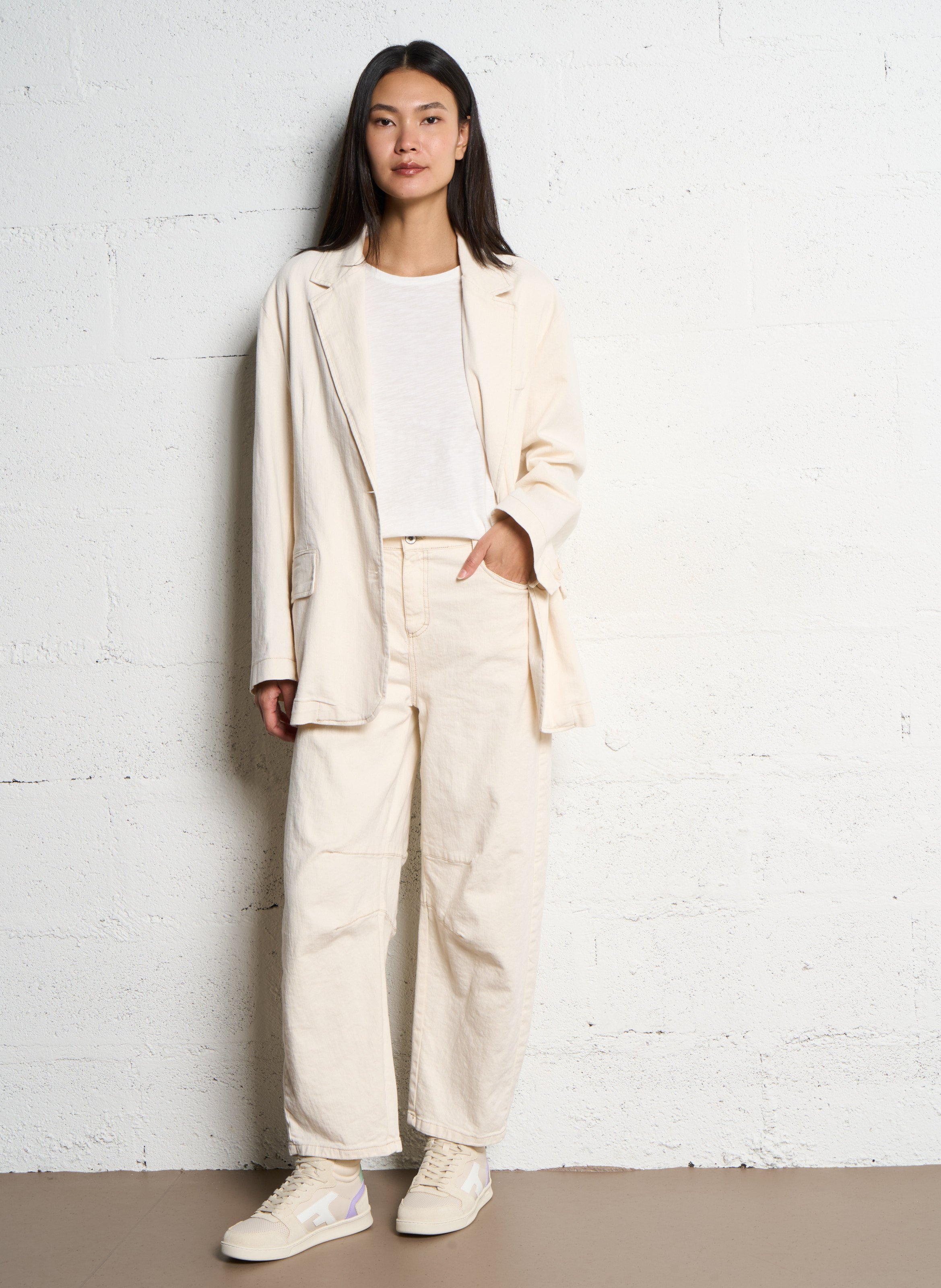 Oversize-Jacke aus Baumwollmischung PLEASE Beige