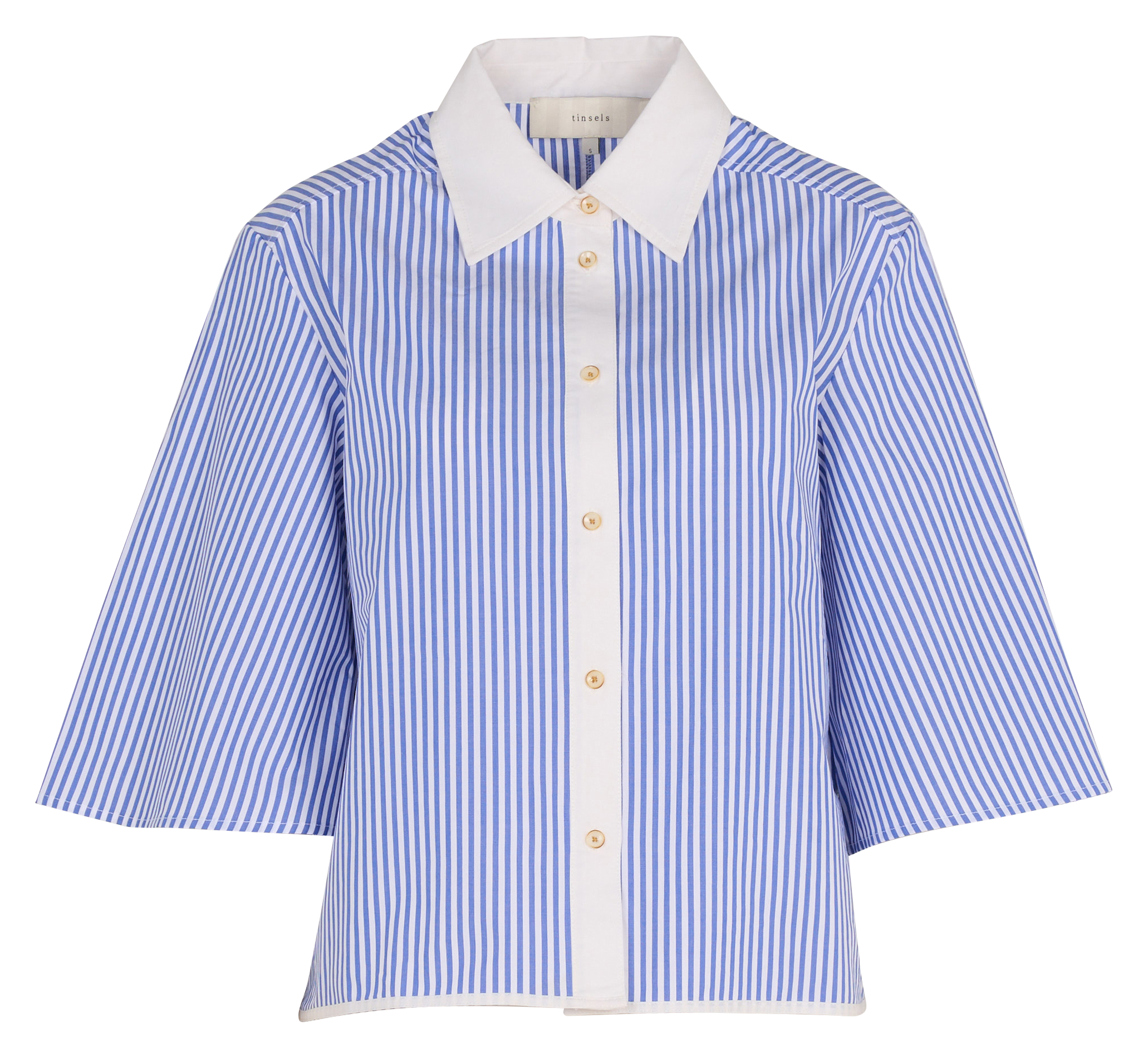 Loose-fit cotton shirt with classic collar TINSELS Blue