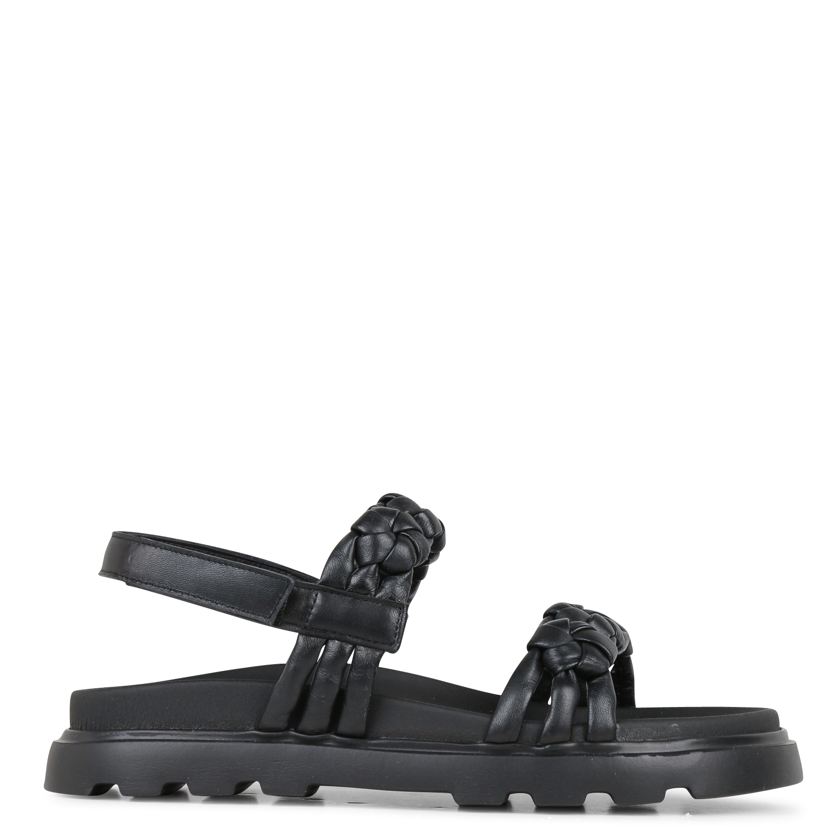 Sandales plates en cuir KOSMA MENORCA Noir