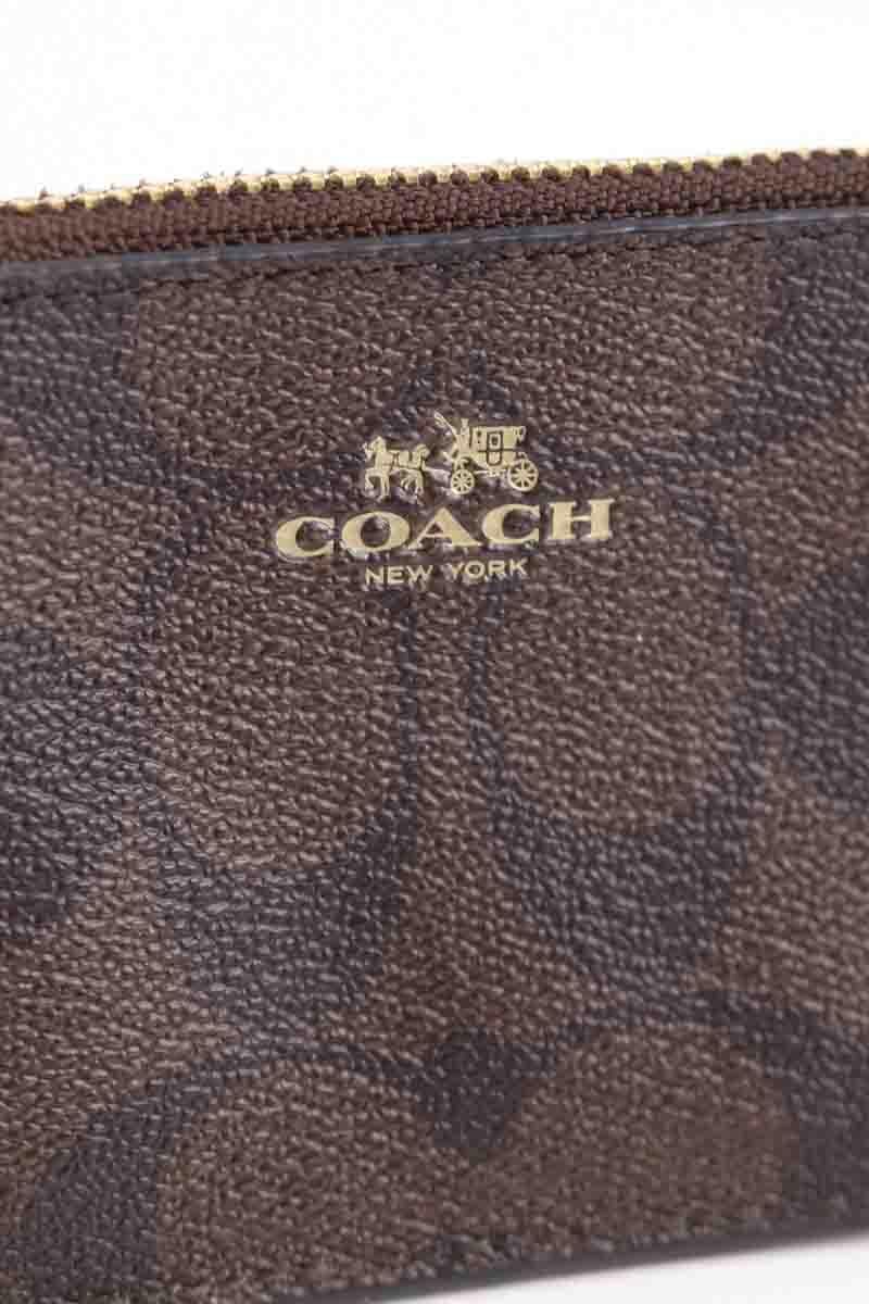 Leather card holder COACH - Seconde Main Brown