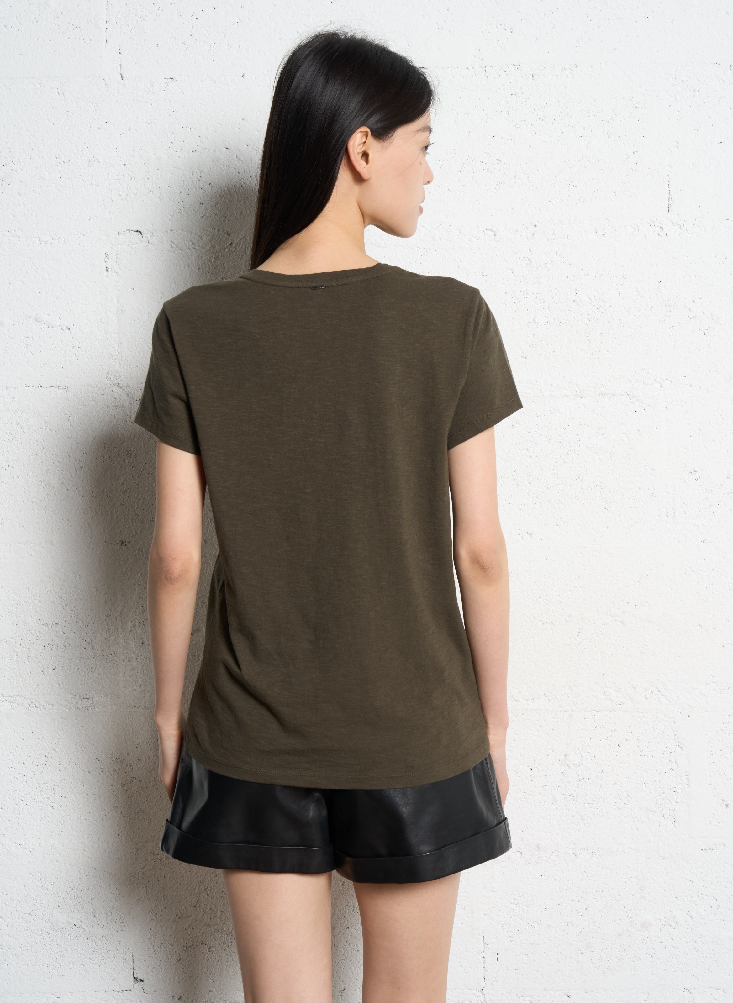 Katoenen T-shirt met boothals IKKS Kaki