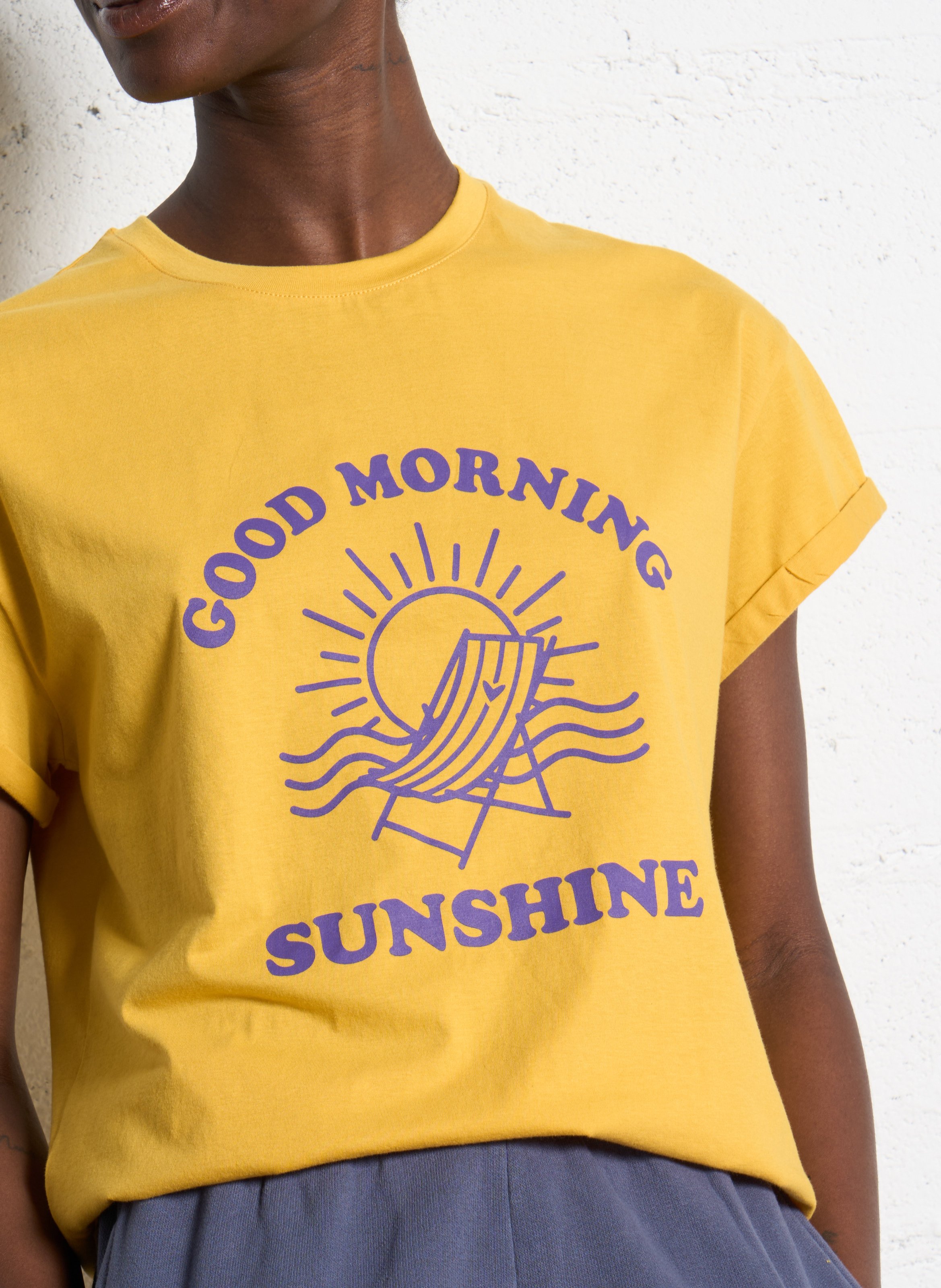 Tee-shirt droit en coton I CODE Jaune