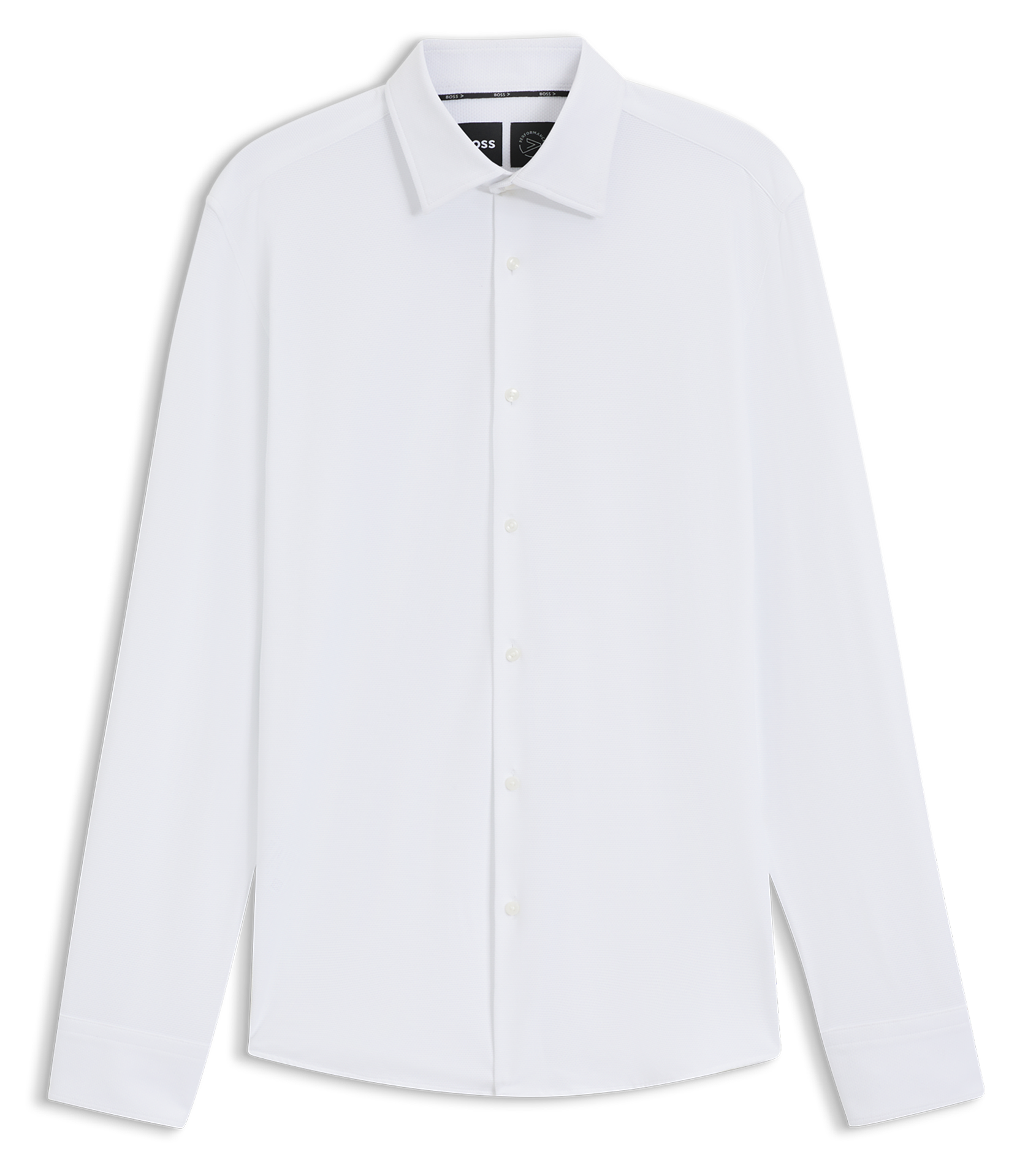 Slim-fit shirt with classic collar BOSS White