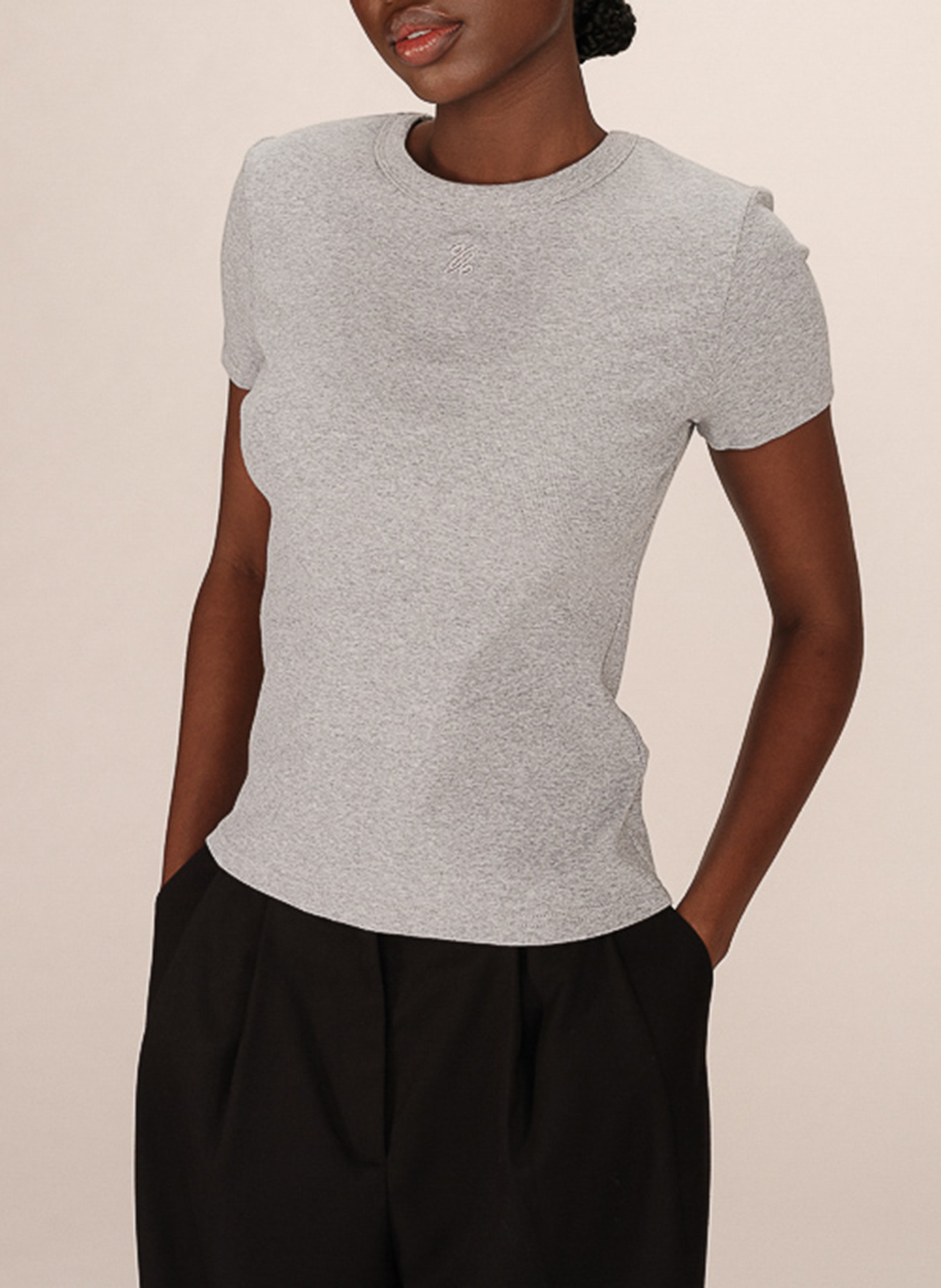 Tee-shirt col rond en coton mélangé GRACE ET MILA