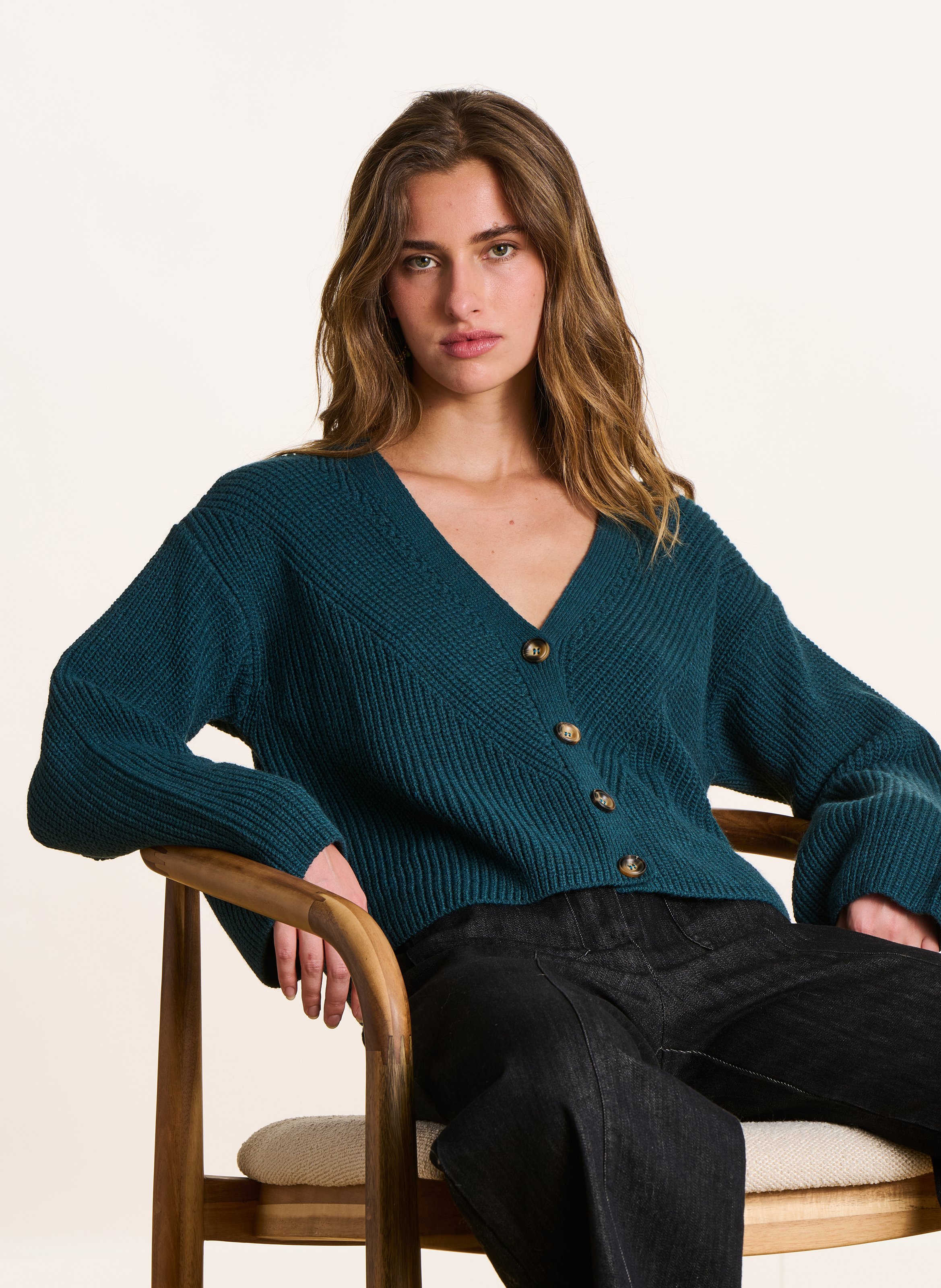 Gilet col V LA FEE MARABOUTEE