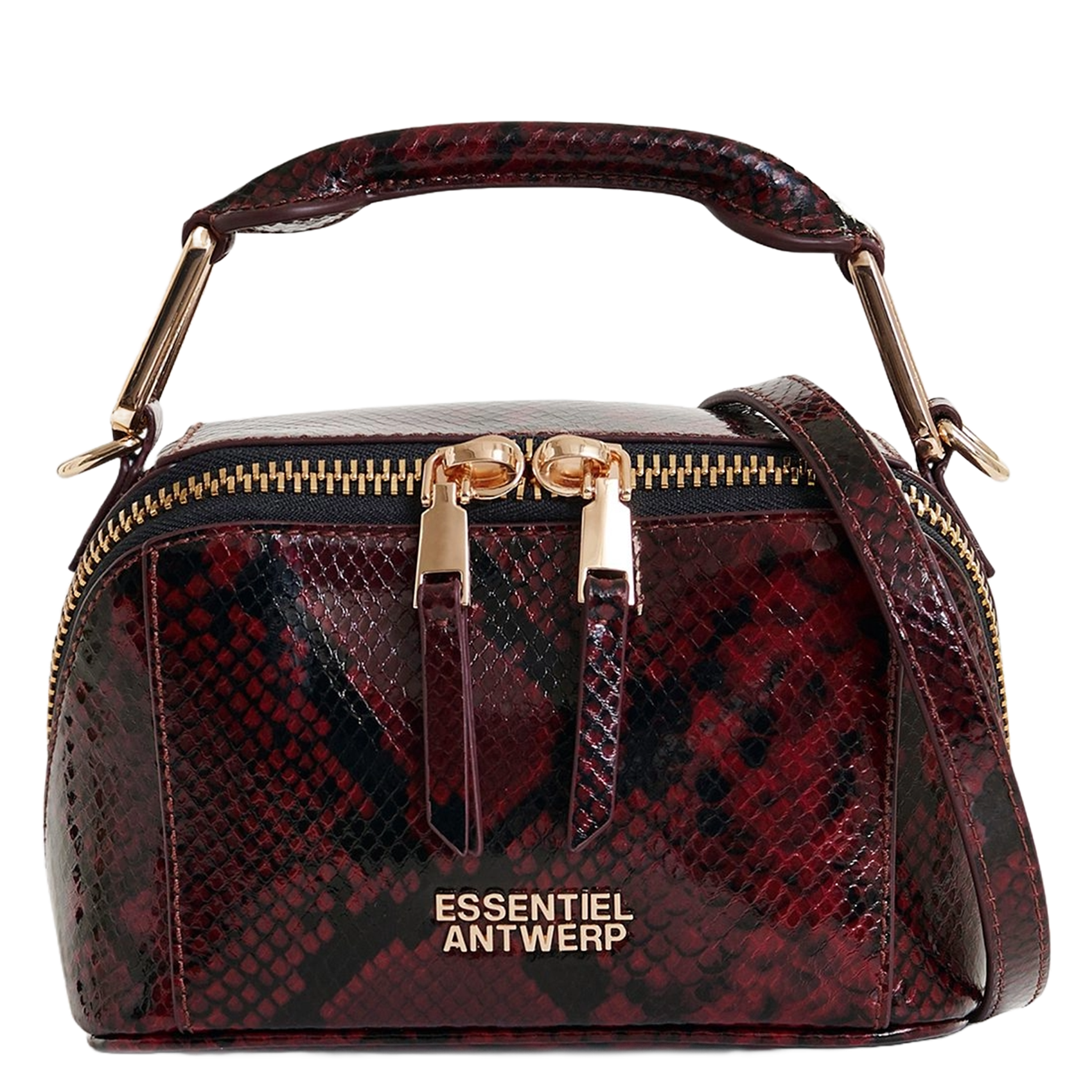 Sac bandoulière en cuir imprimé ESSENTIEL ANTWERP Rouge