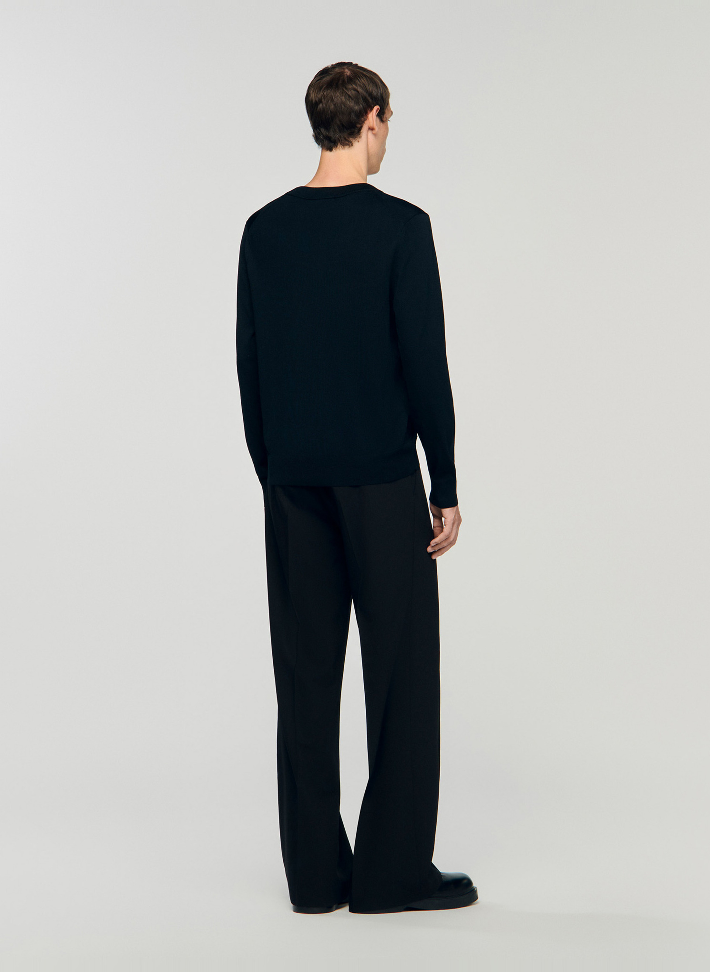 Fitted long-sleeve sweatshirt SANDRO Black