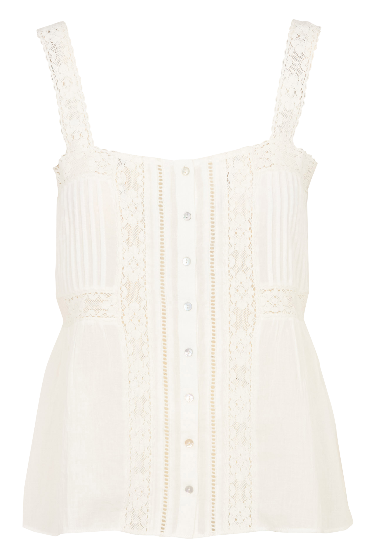 Top à bretelles en dentelle Blanc