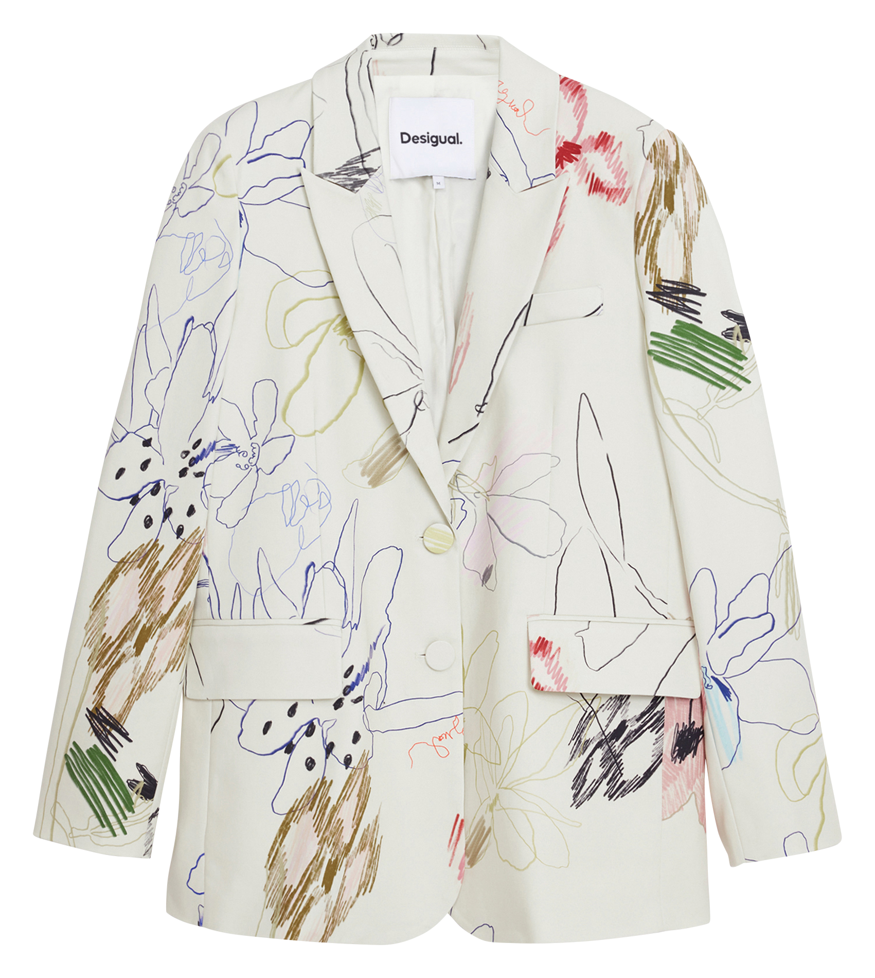 Giacca con revers in misto cotone DESIGUAL Bianco