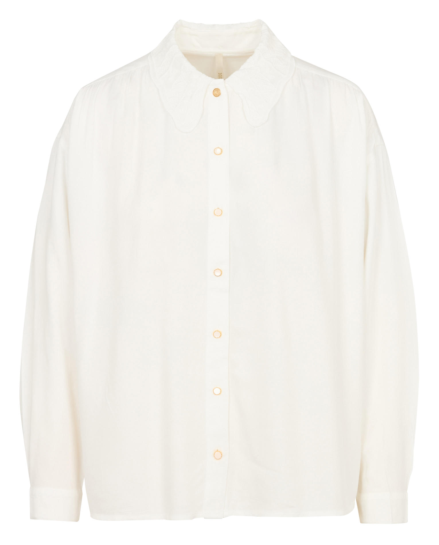Shirt with classic embroidered collar I CODE White
