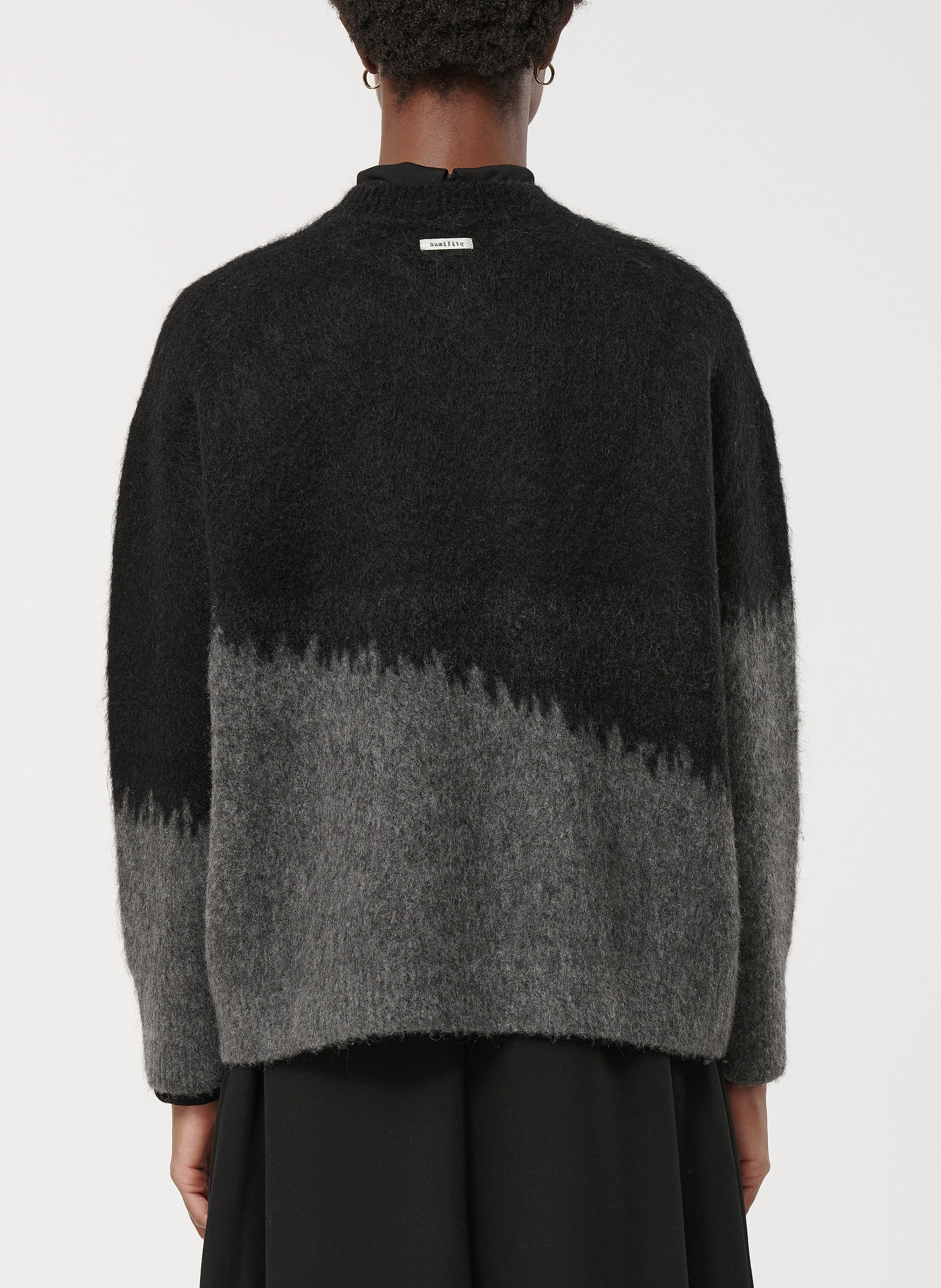 Pull ample dégradé en maille brossée HUMILITY Noir