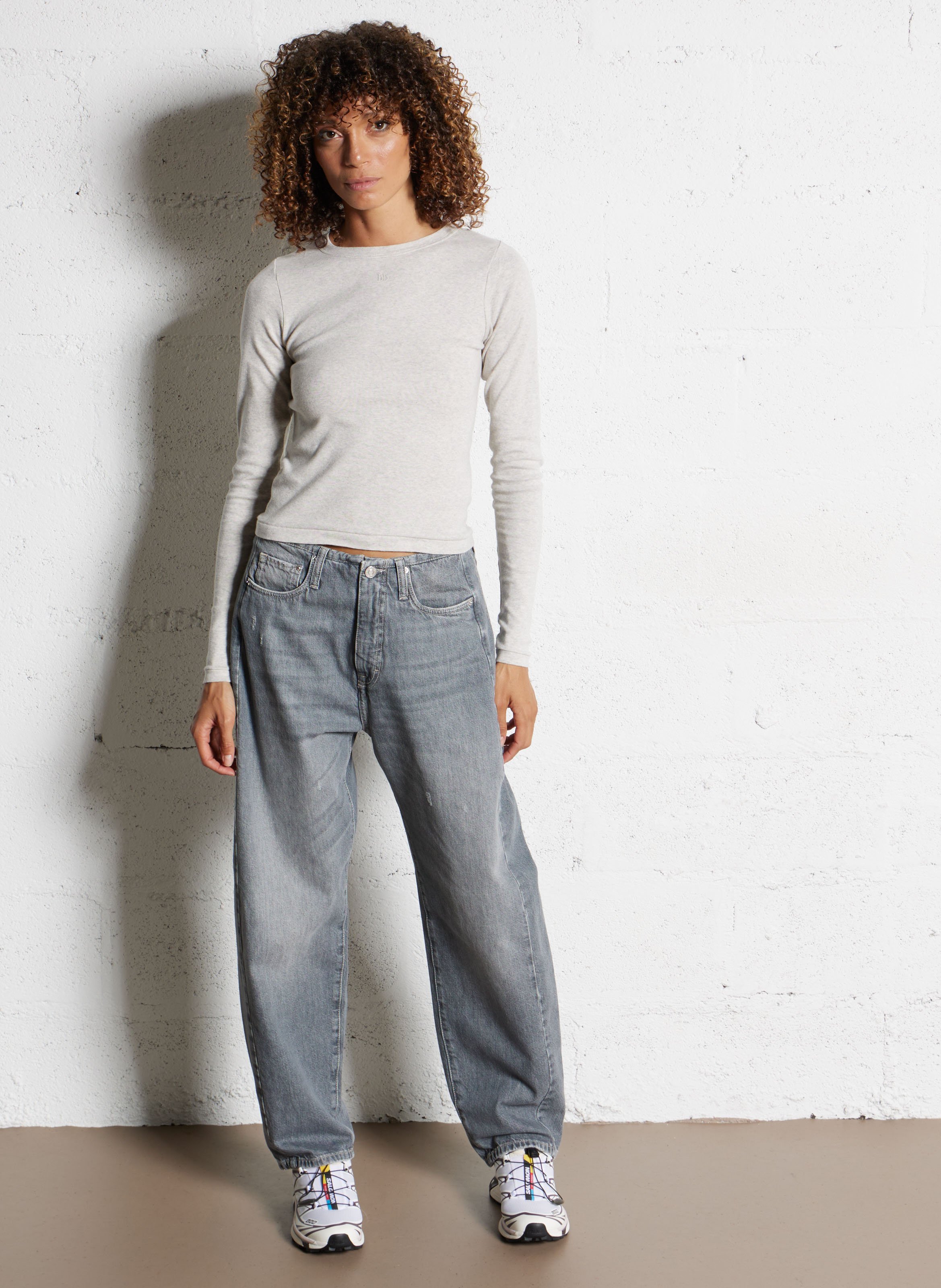 Jean ballon en coton BELLEROSE Gris