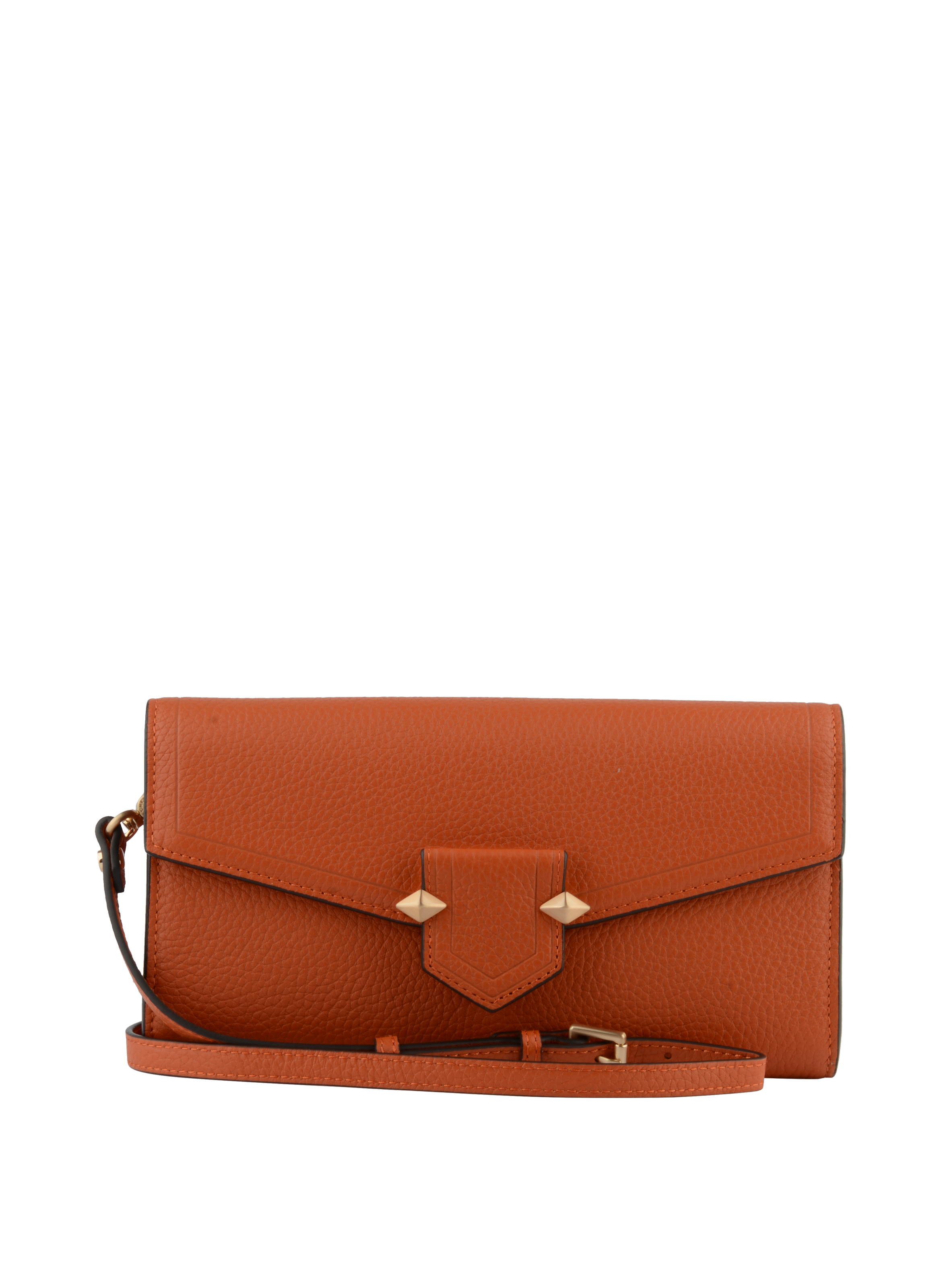 Clutch - cowhide leather POURCHET Orange