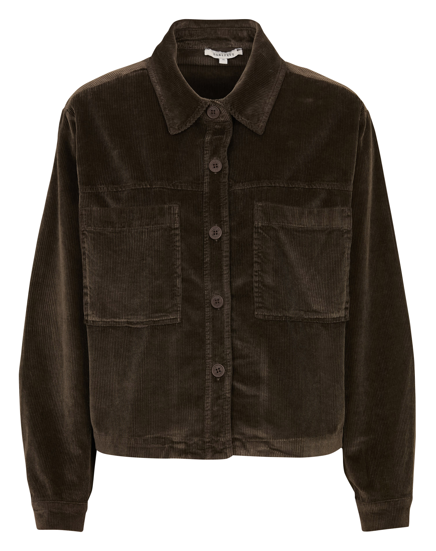 Veste droite col classique en coton mélangé HUMILITY Marron