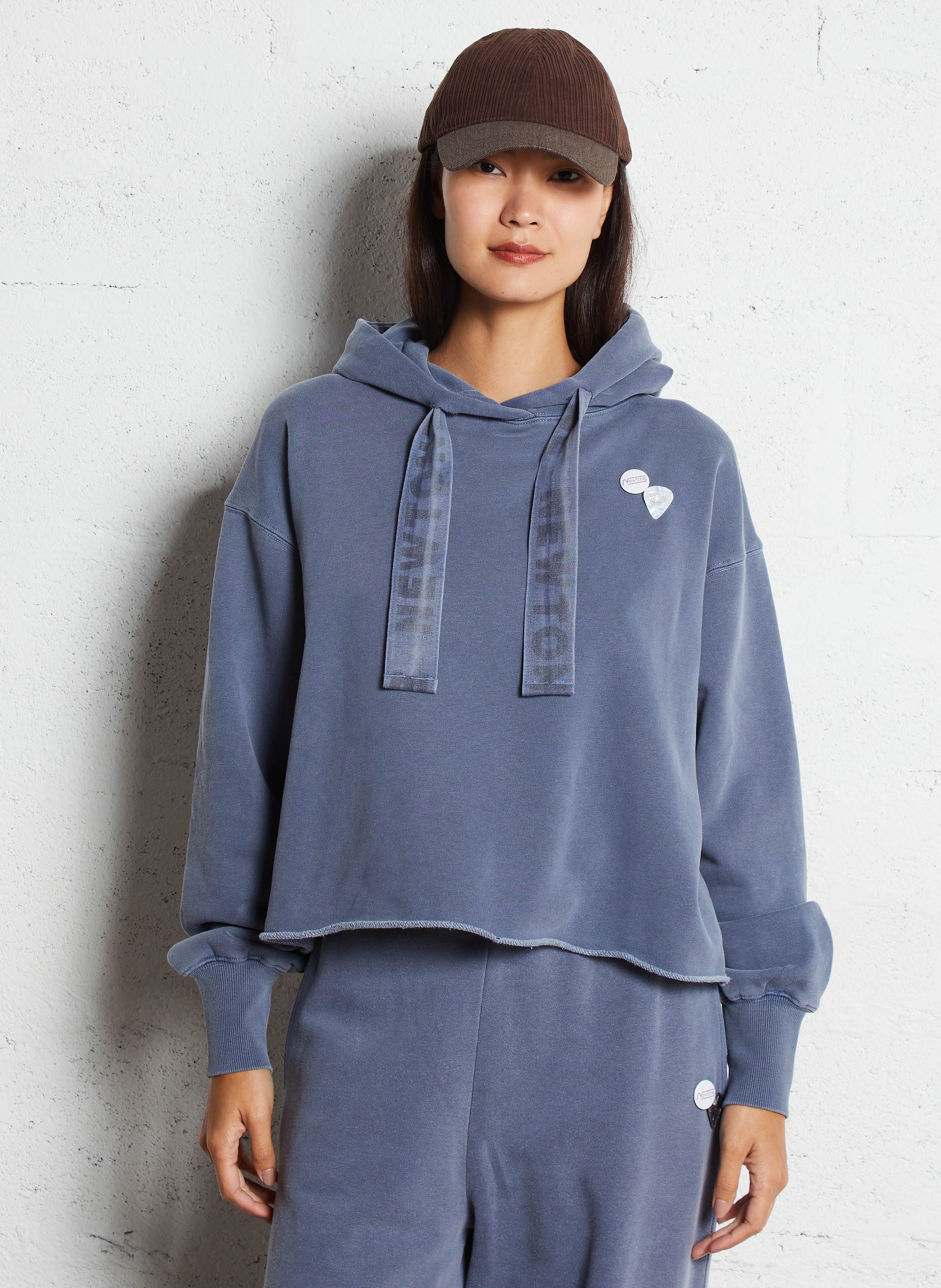 Sweat col rond en coton mélangé NEWTONE Bleu