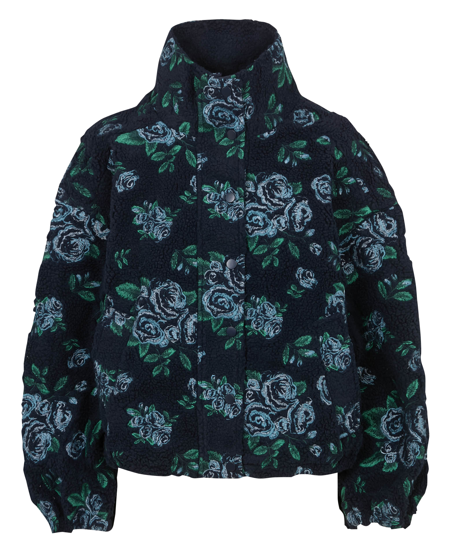 Veste oversize col montant brodée THE TINY BIG SISTER Bleu