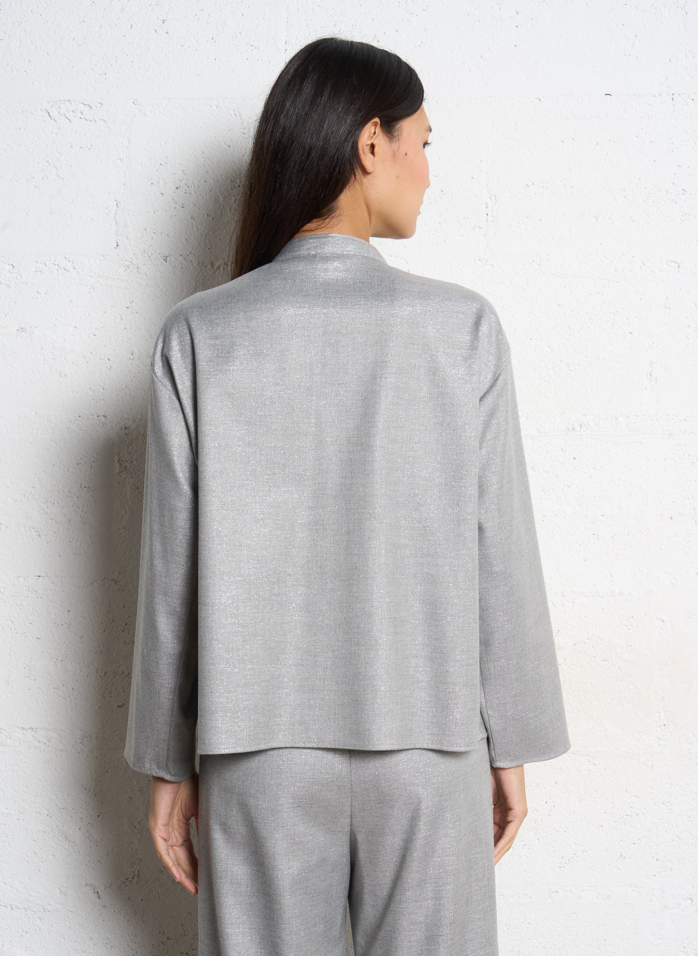 Metallic turtleneck top DIEGA Silver