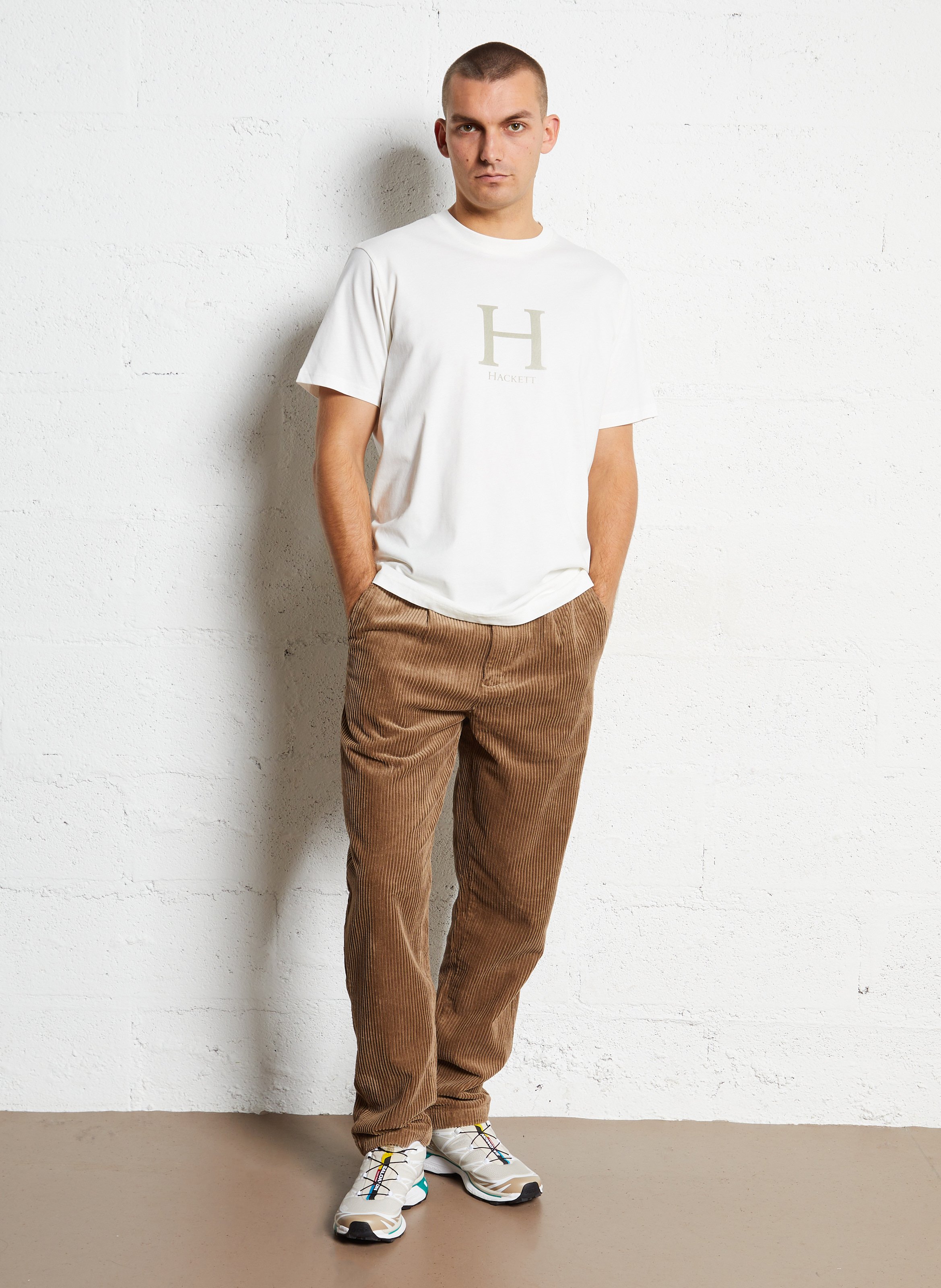 Slim-fit cotton cargo pants MINIMUM Beige