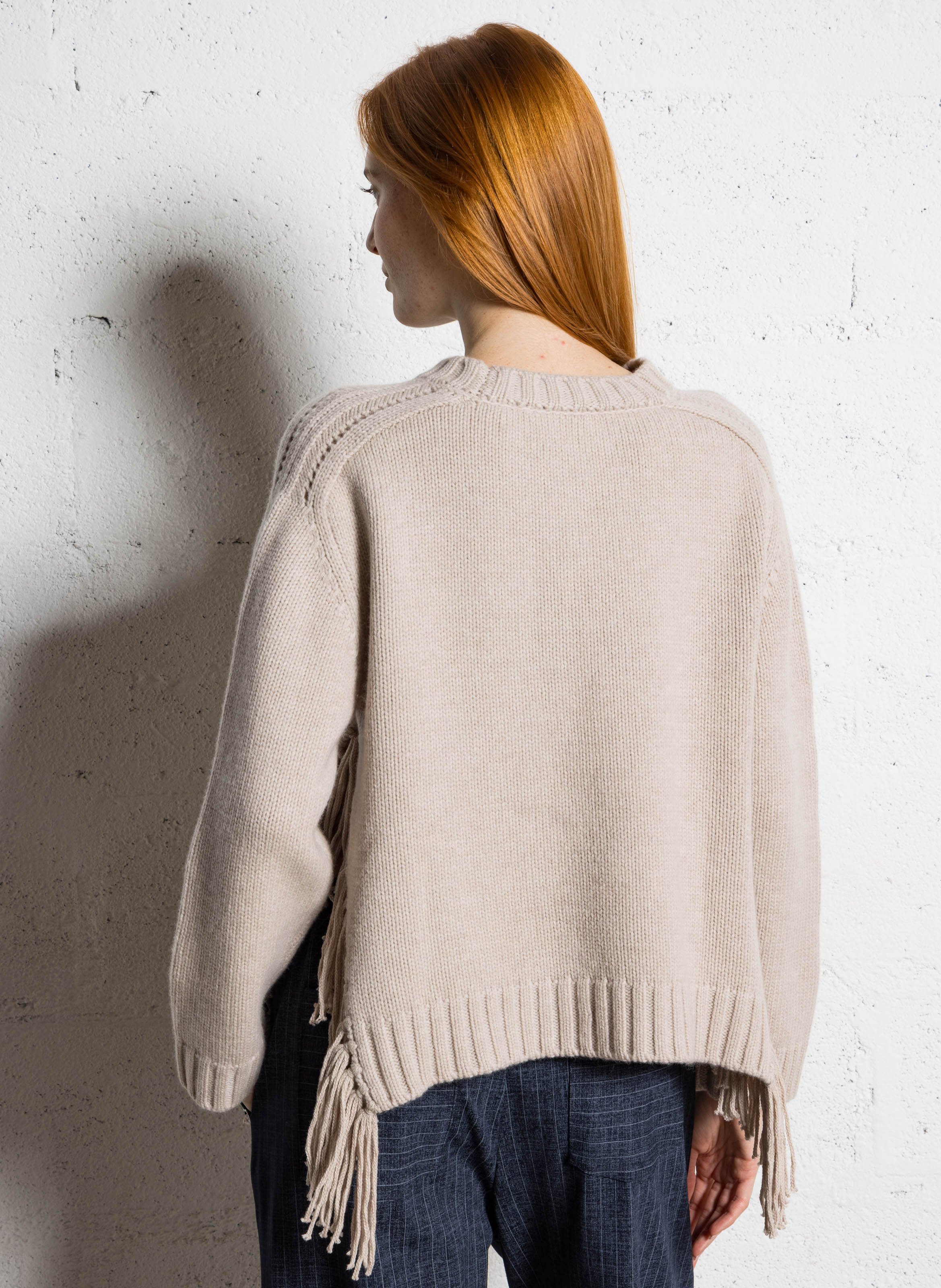 Woleg - Oversize-Wollpullover mit Rundhalsausschnitt BERENICE Beige